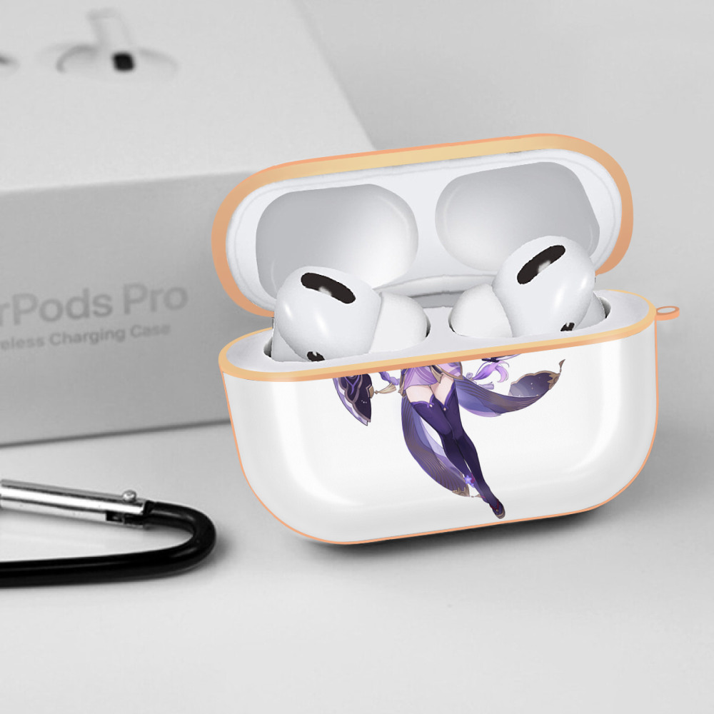 げんし神 雷電将軍 らいでんしょうぐん genshin Raiden Shogun 【AirPods Pro用】ハードシェル保護ケース｜耐衝撃・防指紋・カラビナ付き商品仕様