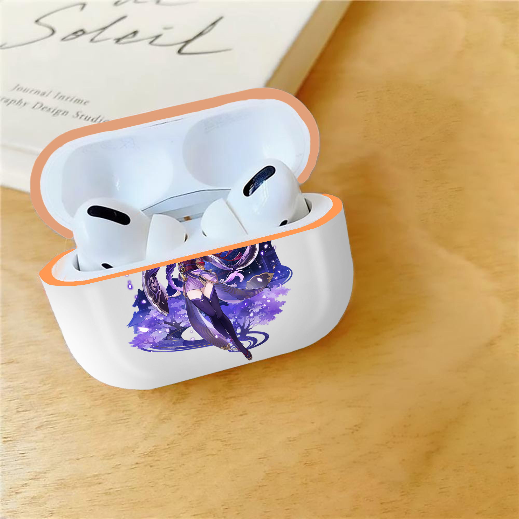 げんし神 雷電将軍 らいでんしょうぐん genshin Raiden Shogun 【AirPods Pro用】ハードシェル保護ケース｜耐衝撃・防指紋・カラビナ付き商品仕様