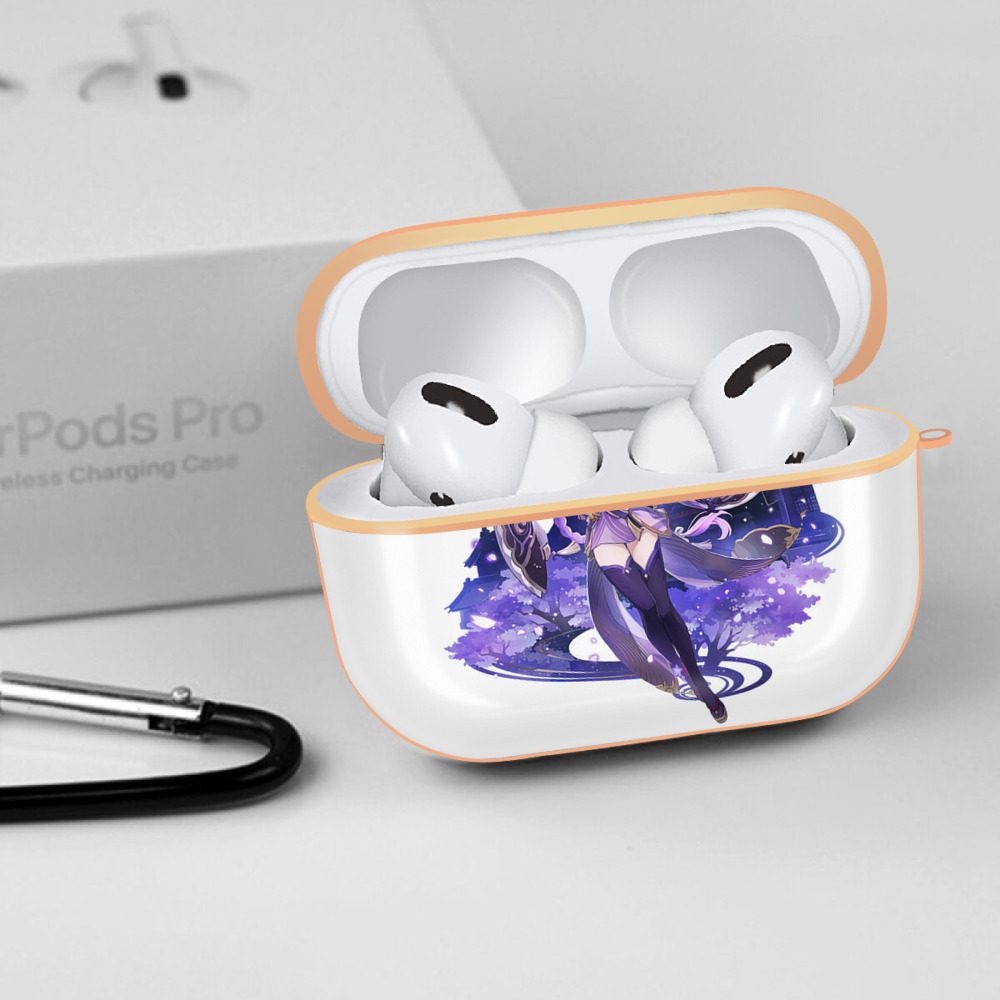 げんし神 雷電将軍 らいでんしょうぐん genshin Raiden Shogun 【AirPods Pro用】ハードシェル保護ケース｜耐衝撃・防指紋・カラビナ付き商品仕様