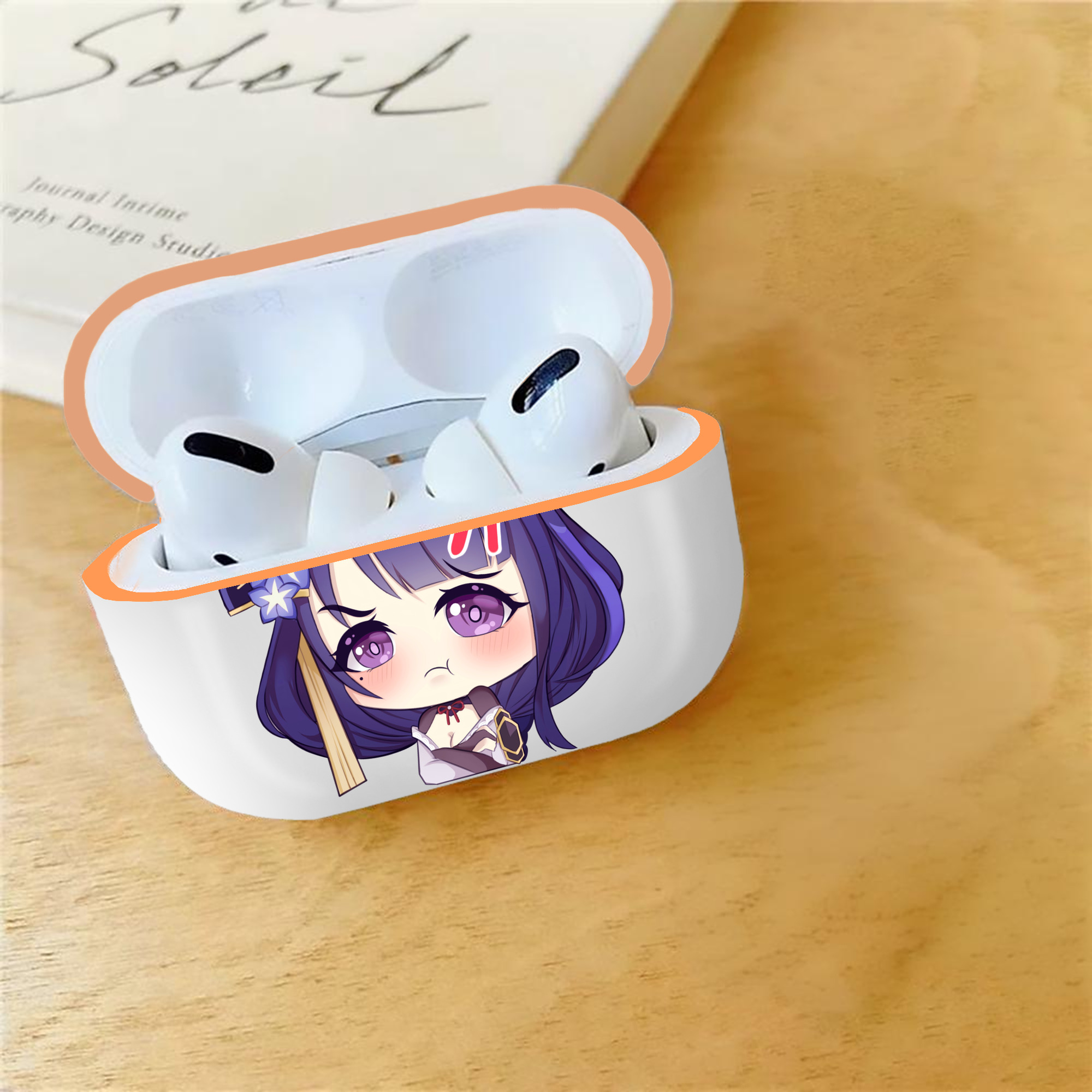 げんし神 雷電将軍 らいでんしょうぐん genshin Raiden Shogun 【AirPods Pro用】ハードシェル保護ケース｜耐衝撃・防指紋・カラビナ付き商品仕様