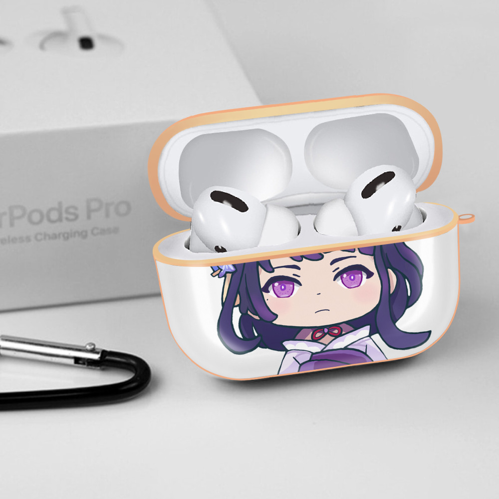 げんし神 雷電将軍 らいでんしょうぐん genshin Raiden Shogun 【AirPods Pro用】ハードシェル保護ケース｜耐衝撃・防指紋・カラビナ付き商品仕様
