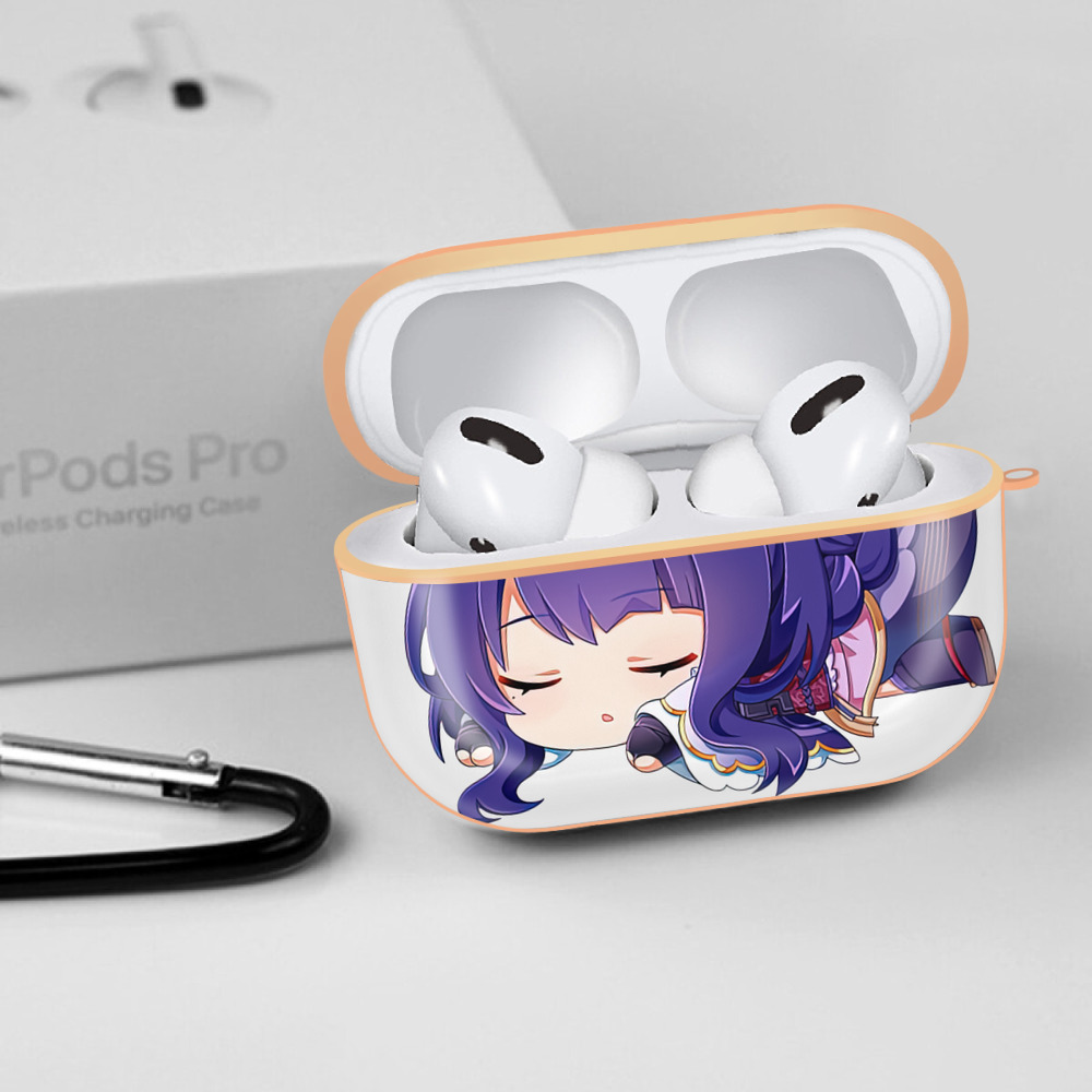 げんし神 雷電将軍 らいでんしょうぐん genshin Raiden Shogun 【AirPods Pro用】ハードシェル保護ケース｜耐衝撃・防指紋・カラビナ付き商品仕様
