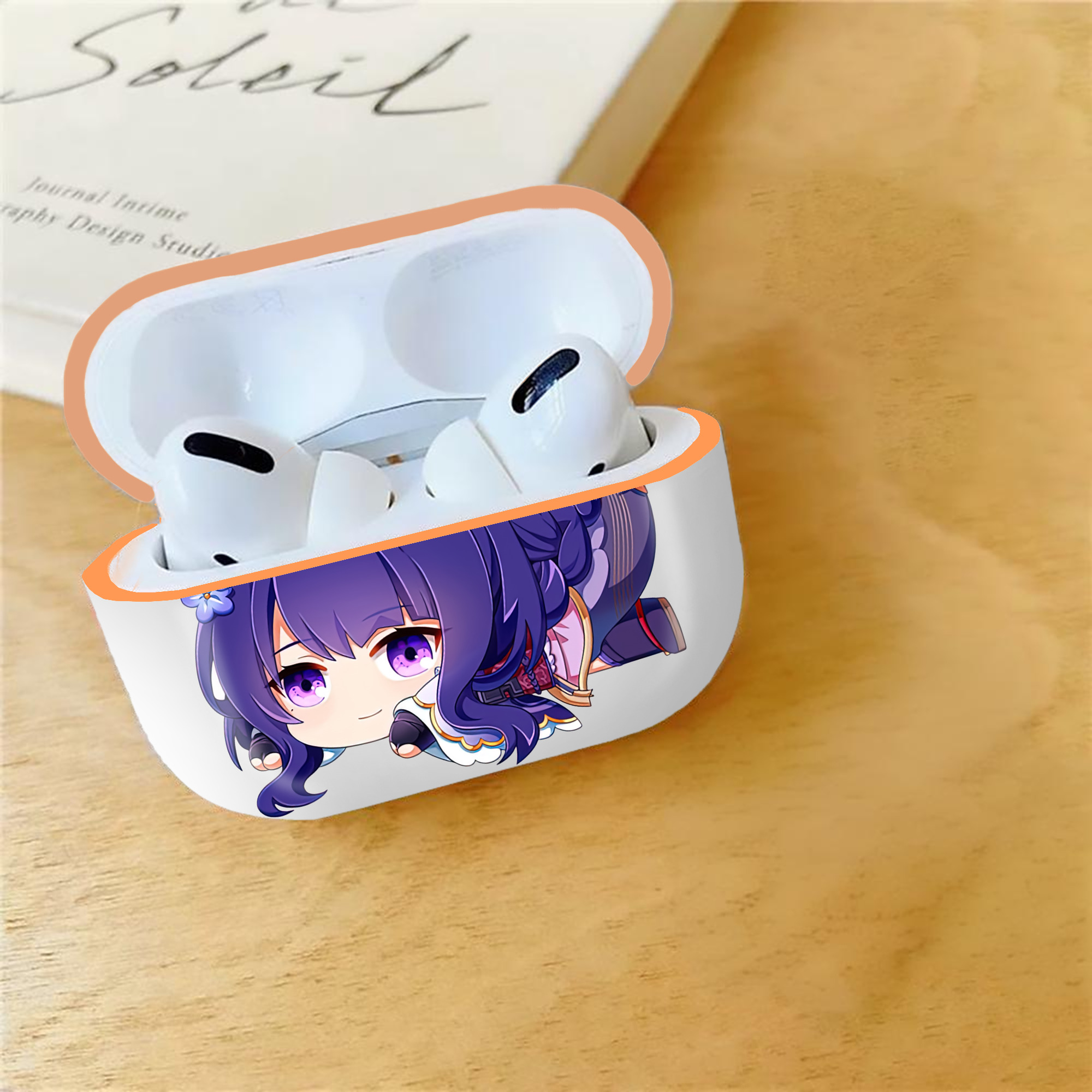 げんし神 雷電将軍 らいでんしょうぐん genshin Raiden Shogun 【AirPods Pro用】ハードシェル保護ケース｜耐衝撃・防指紋・カラビナ付き商品仕様