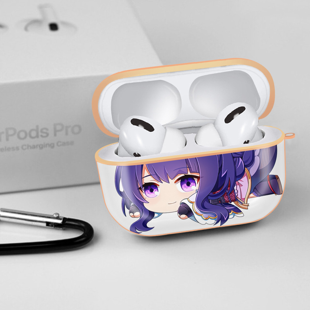 げんし神 雷電将軍 らいでんしょうぐん genshin Raiden Shogun 【AirPods Pro用】ハードシェル保護ケース｜耐衝撃・防指紋・カラビナ付き商品仕様