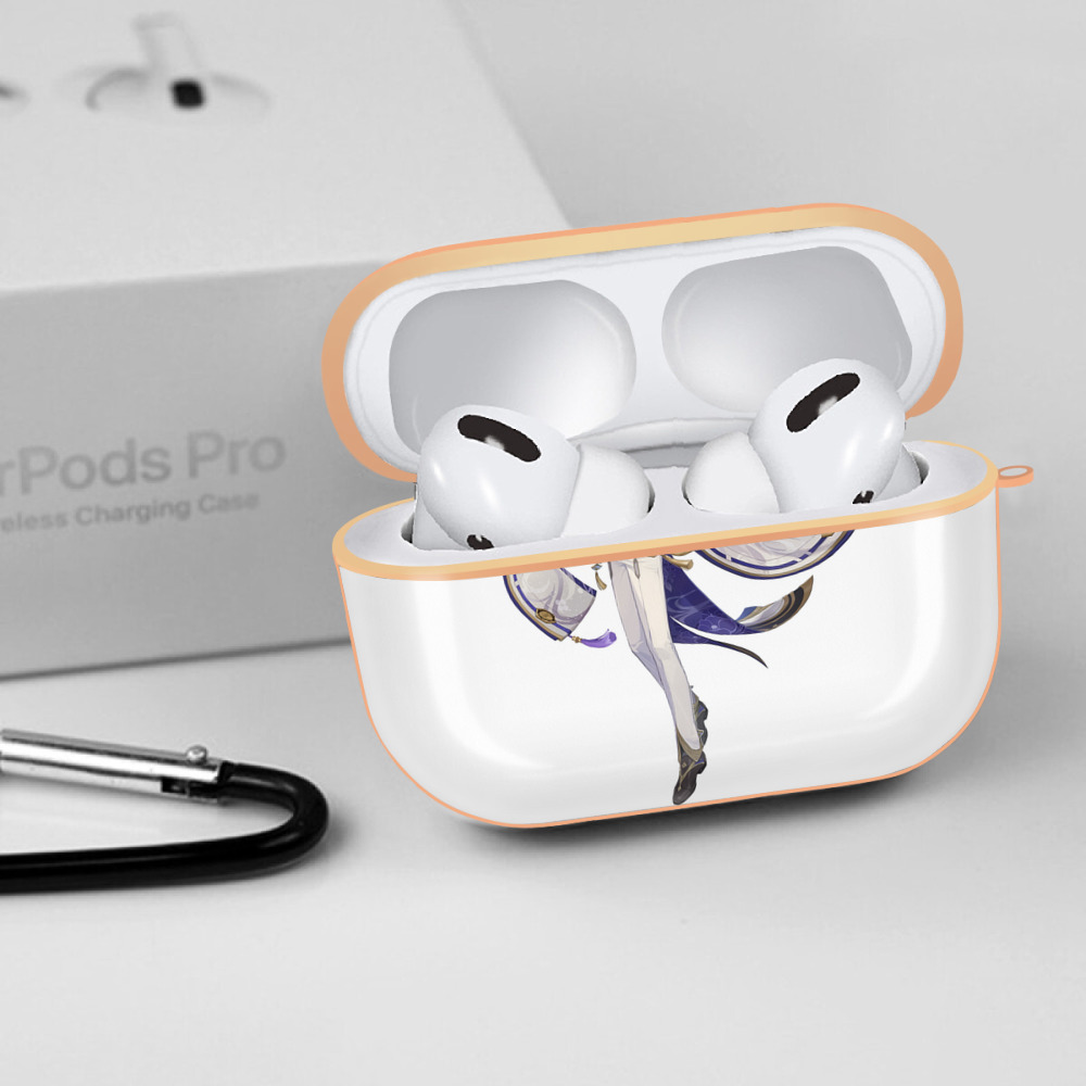 げんし神 神里綾人 かみさとあやと genshin Kamisato Ayato 【AirPods Pro用】ハードシェル保護ケース｜耐衝撃・防指紋・カラビナ付き商品仕様