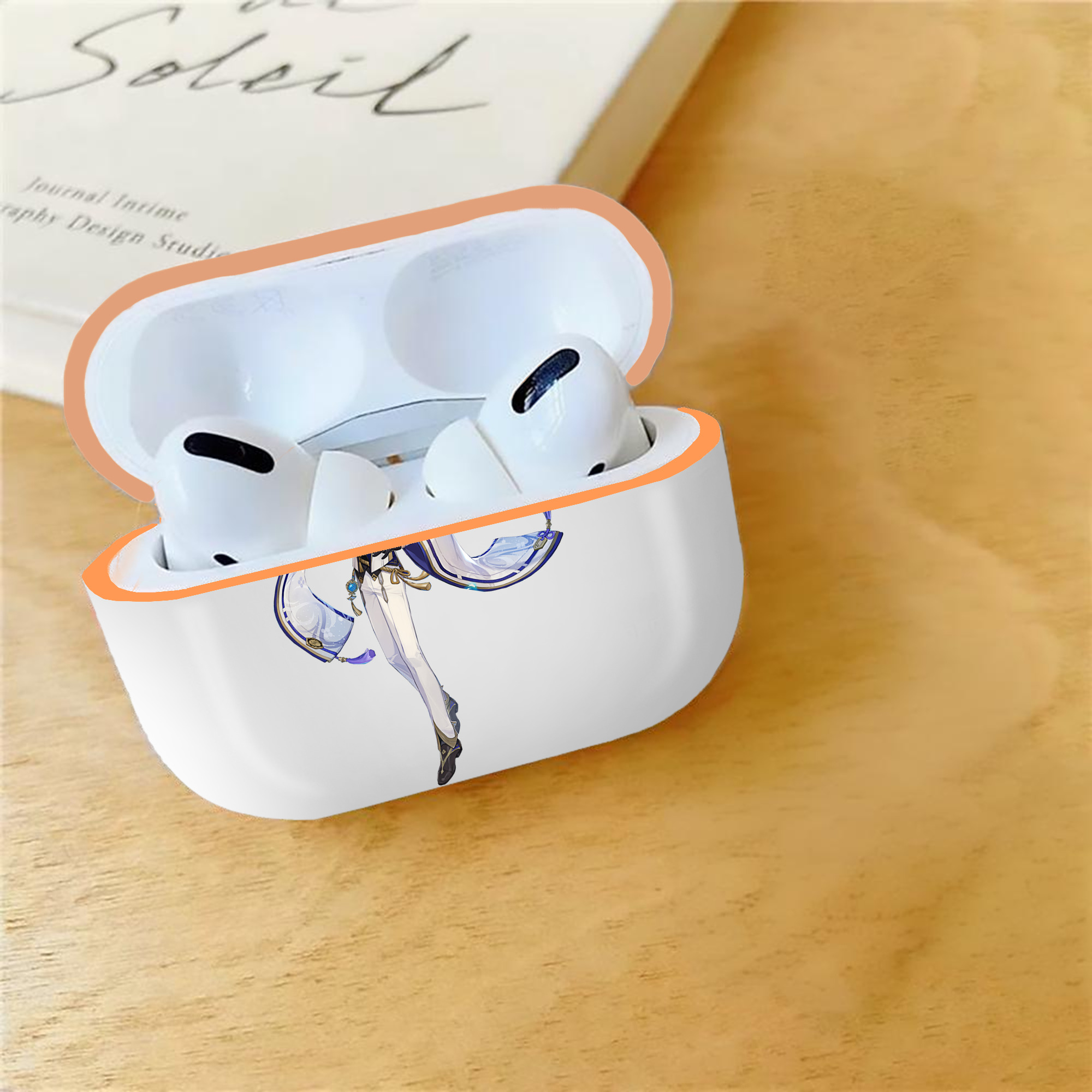 げんし神 神里綾人 かみさとあやと genshin Kamisato Ayato 【AirPods Pro用】ハードシェル保護ケース｜耐衝撃・防指紋・カラビナ付き商品仕様