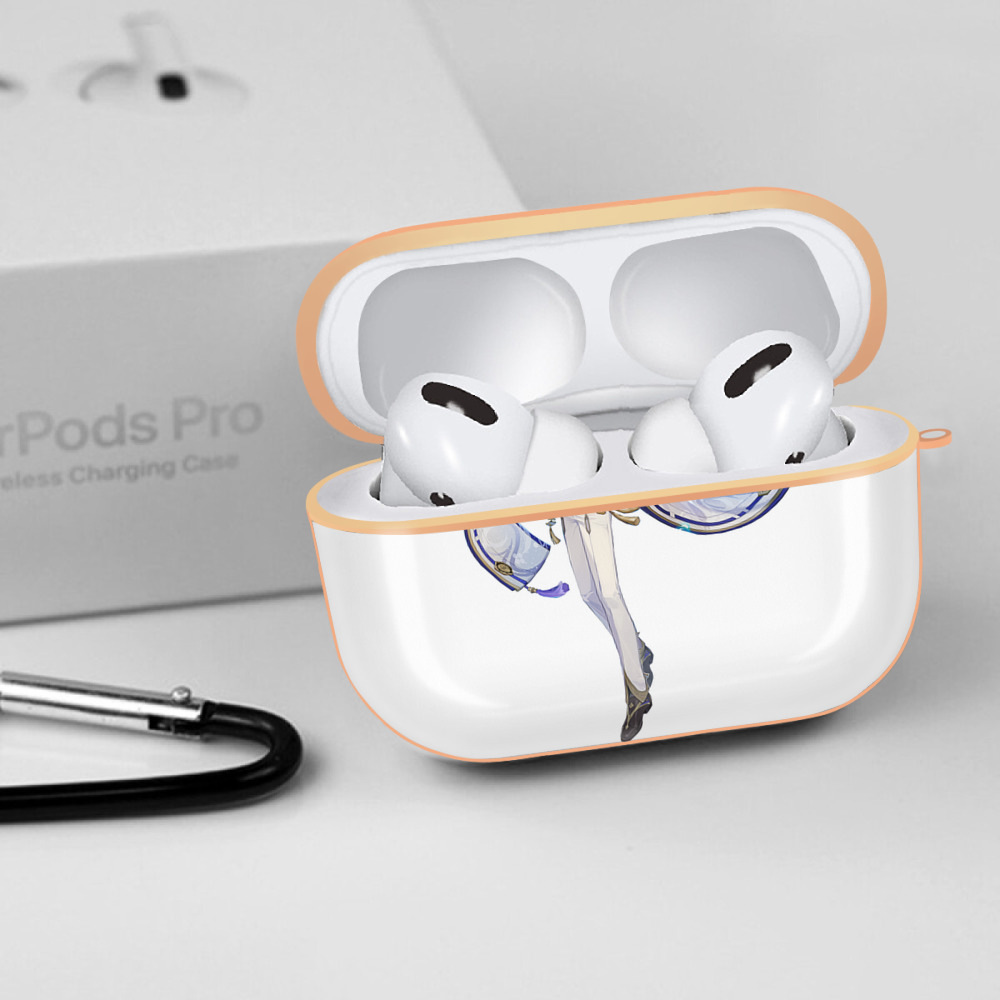 げんし神 神里綾人 かみさとあやと genshin Kamisato Ayato 【AirPods Pro用】ハードシェル保護ケース｜耐衝撃・防指紋・カラビナ付き商品仕様