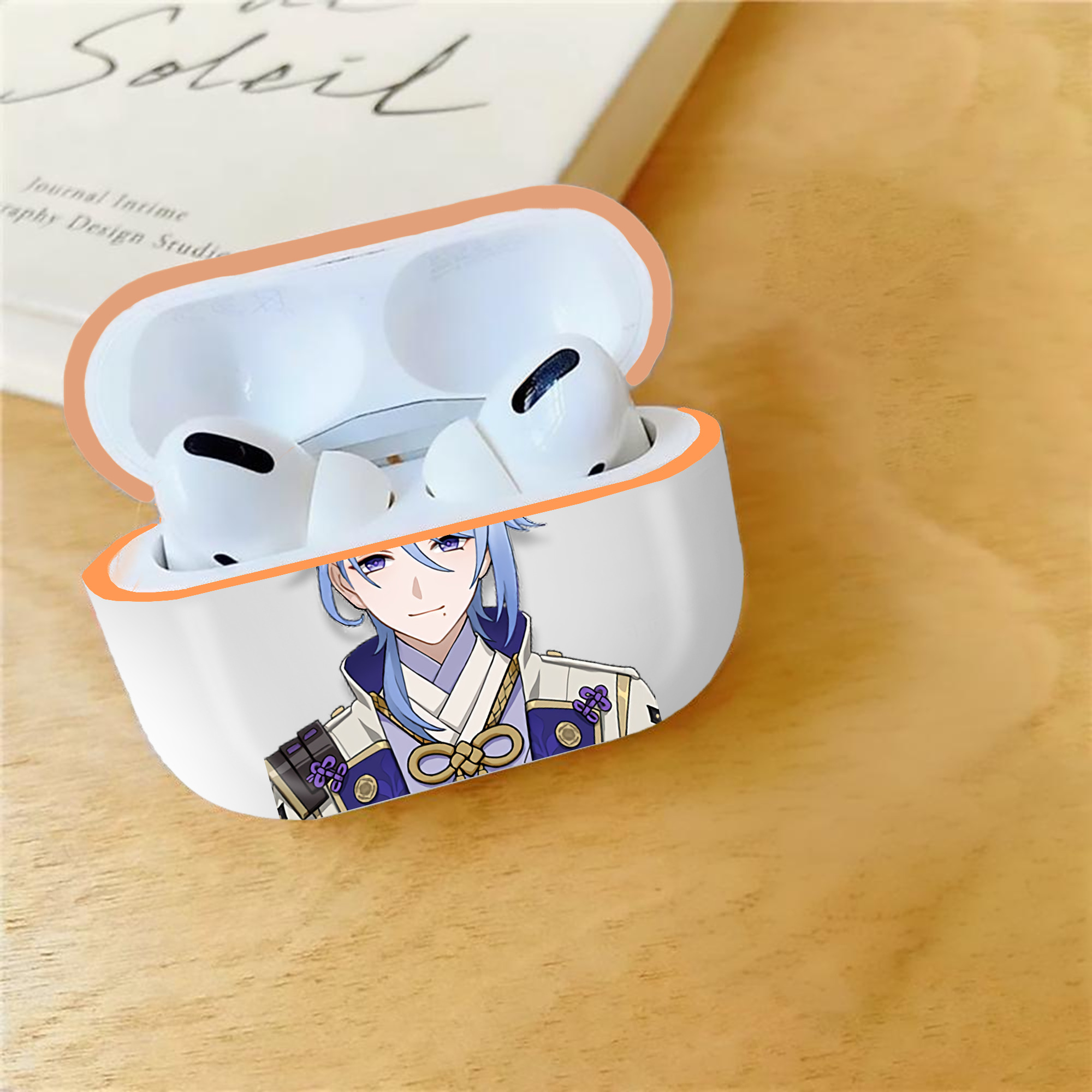 げんし神 神里綾人 かみさとあやと genshin Kamisato Ayato 【AirPods Pro用】ハードシェル保護ケース｜耐衝撃・防指紋・カラビナ付き商品仕様