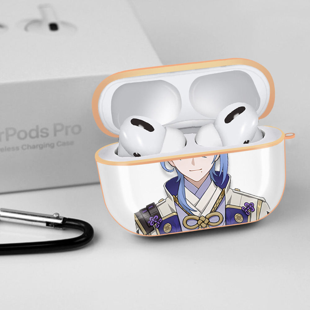 げんし神 神里綾人 かみさとあやと genshin Kamisato Ayato 【AirPods Pro用】ハードシェル保護ケース｜耐衝撃・防指紋・カラビナ付き商品仕様