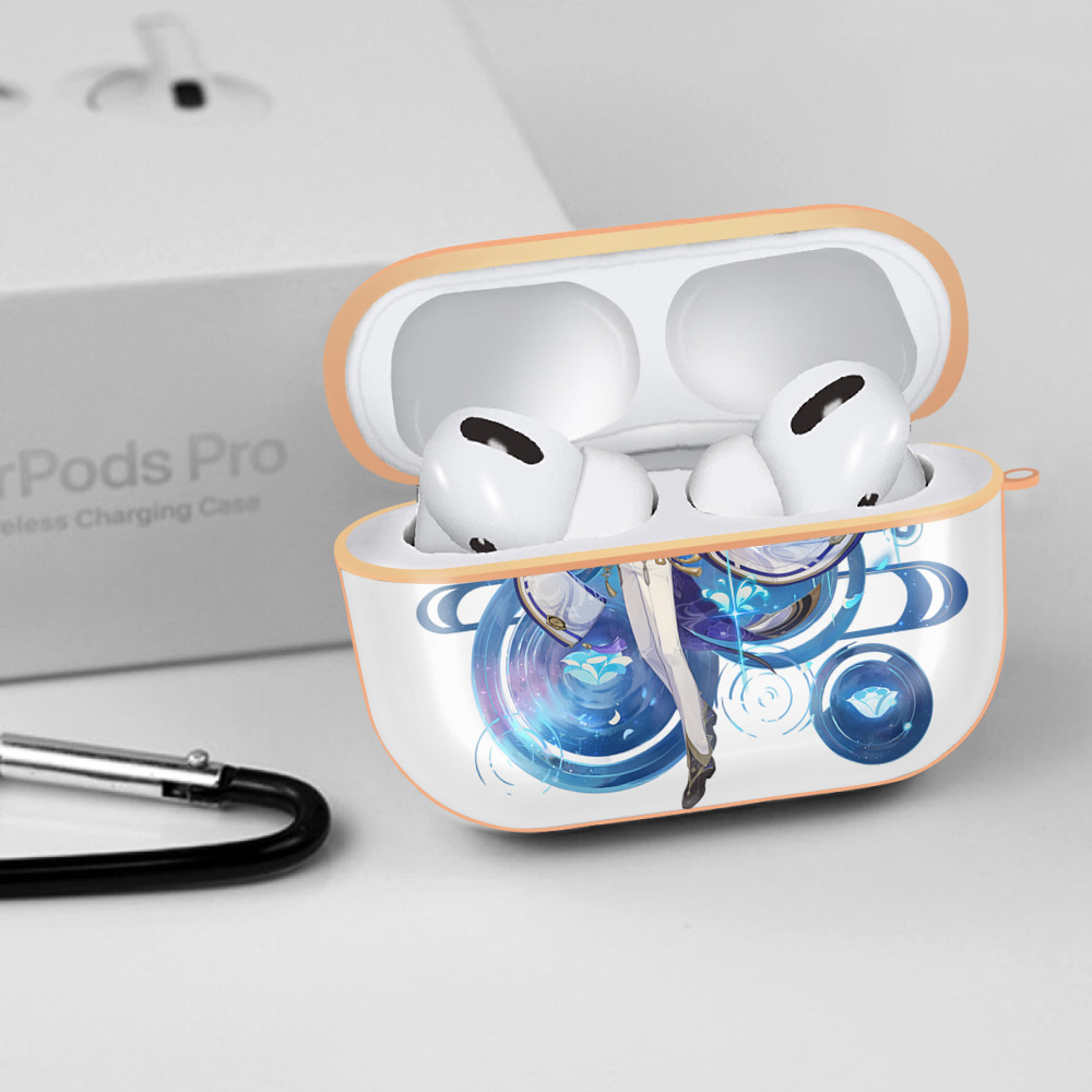 げんし神 神里綾人 かみさとあやと genshin Kamisato Ayato 【AirPods Pro用】ハードシェル保護ケース｜耐衝撃・防指紋・カラビナ付き商品仕様