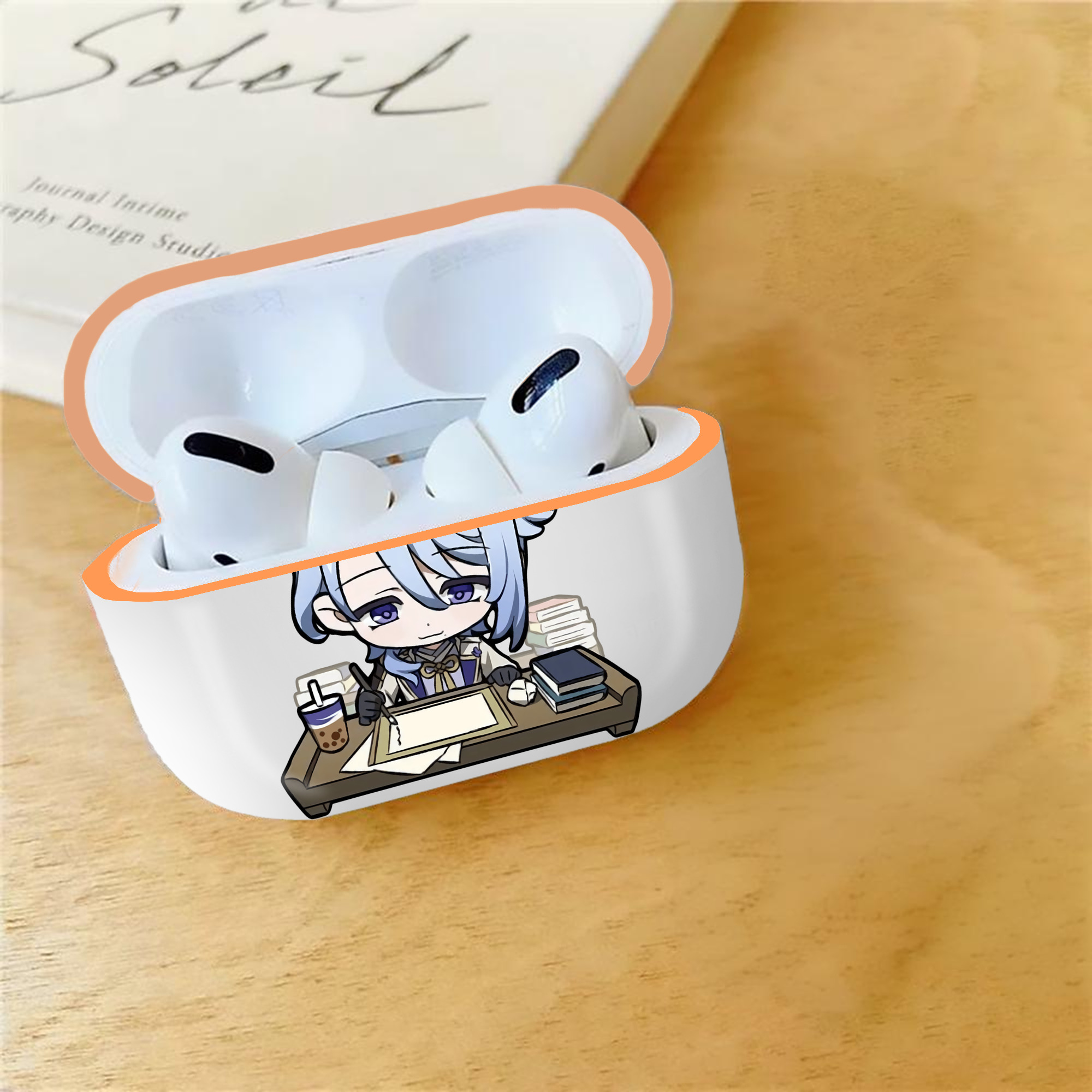 げんし神 神里綾人 かみさとあやと genshin Kamisato Ayato 【AirPods Pro用】ハードシェル保護ケース｜耐衝撃・防指紋・カラビナ付き商品仕様