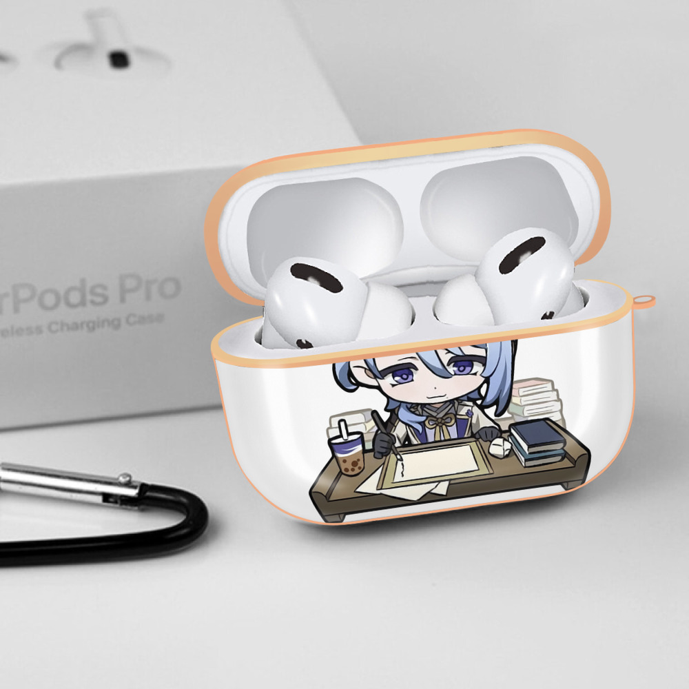 げんし神 神里綾人 かみさとあやと genshin Kamisato Ayato 【AirPods Pro用】ハードシェル保護ケース｜耐衝撃・防指紋・カラビナ付き商品仕様