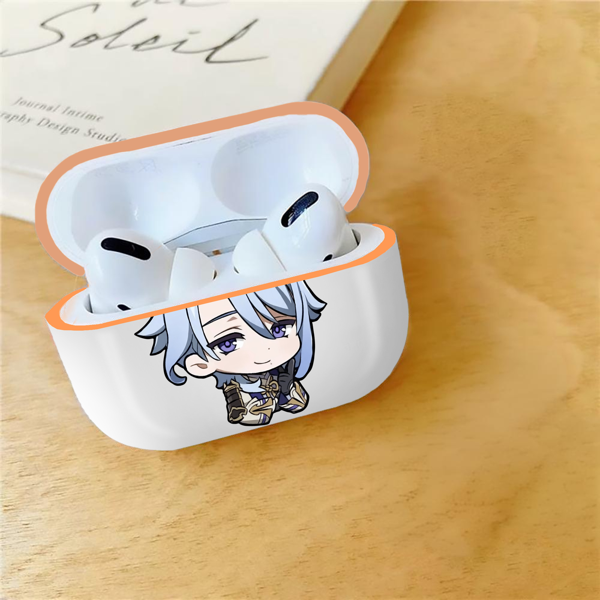 げんし神 神里綾人 かみさとあやと genshin Kamisato Ayato 【AirPods Pro用】ハードシェル保護ケース｜耐衝撃・防指紋・カラビナ付き商品仕様