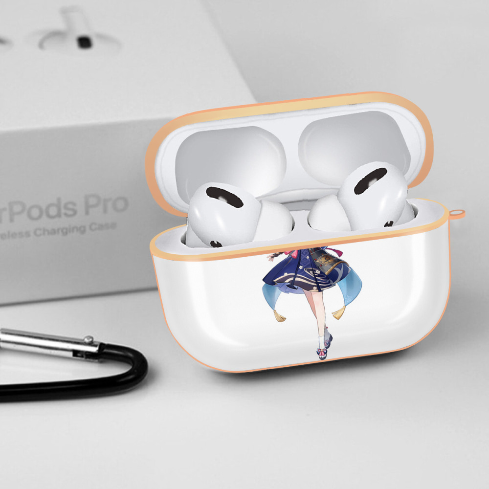 げんし神 神里綾華 神宮寺レン genshin Kamimiya Ren 【AirPods Pro用】ハードシェル保護ケース｜耐衝撃・防指紋・カラビナ付き商品仕様