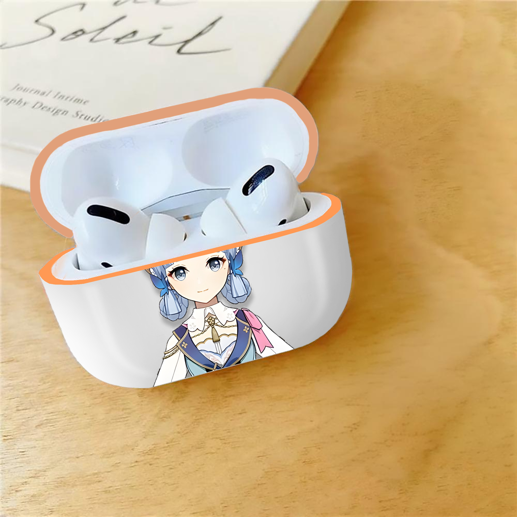 げんし神 神里綾華 神宮寺レン genshin Kamimiya Ren 【AirPods Pro用】ハードシェル保護ケース｜耐衝撃・防指紋・カラビナ付き商品仕様