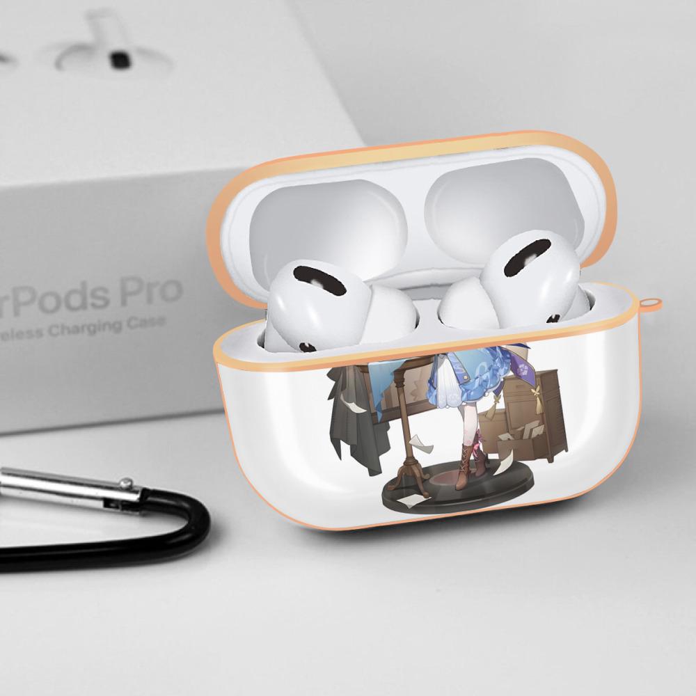 げんし神 神里綾華 神宮寺レン genshin Kamimiya Ren 【AirPods Pro用】ハードシェル保護ケース｜耐衝撃・防指紋・カラビナ付き商品仕様