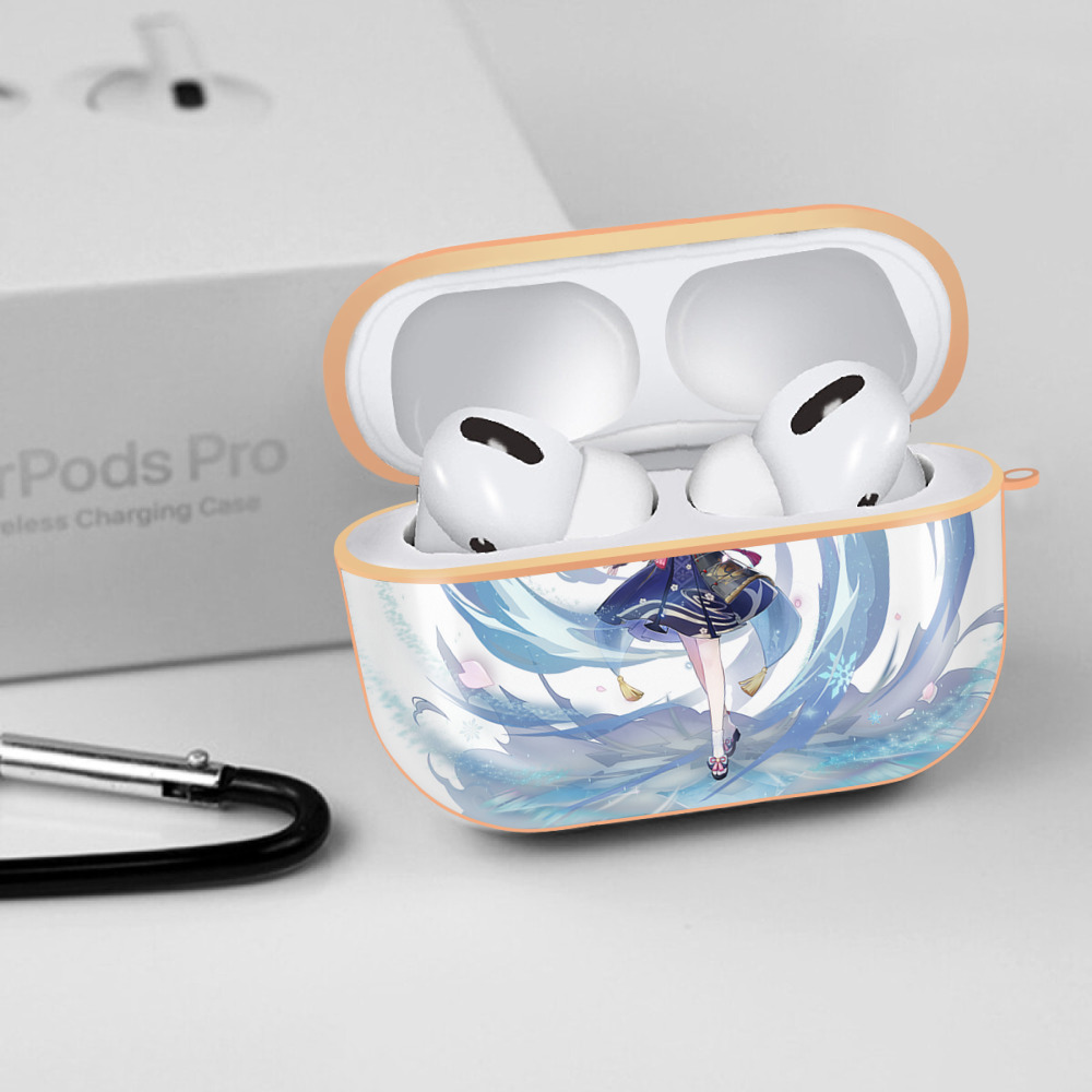 げんし神 神里綾華 神宮寺レン genshin Kamimiya Ren 【AirPods Pro用】ハードシェル保護ケース｜耐衝撃・防指紋・カラビナ付き商品仕様