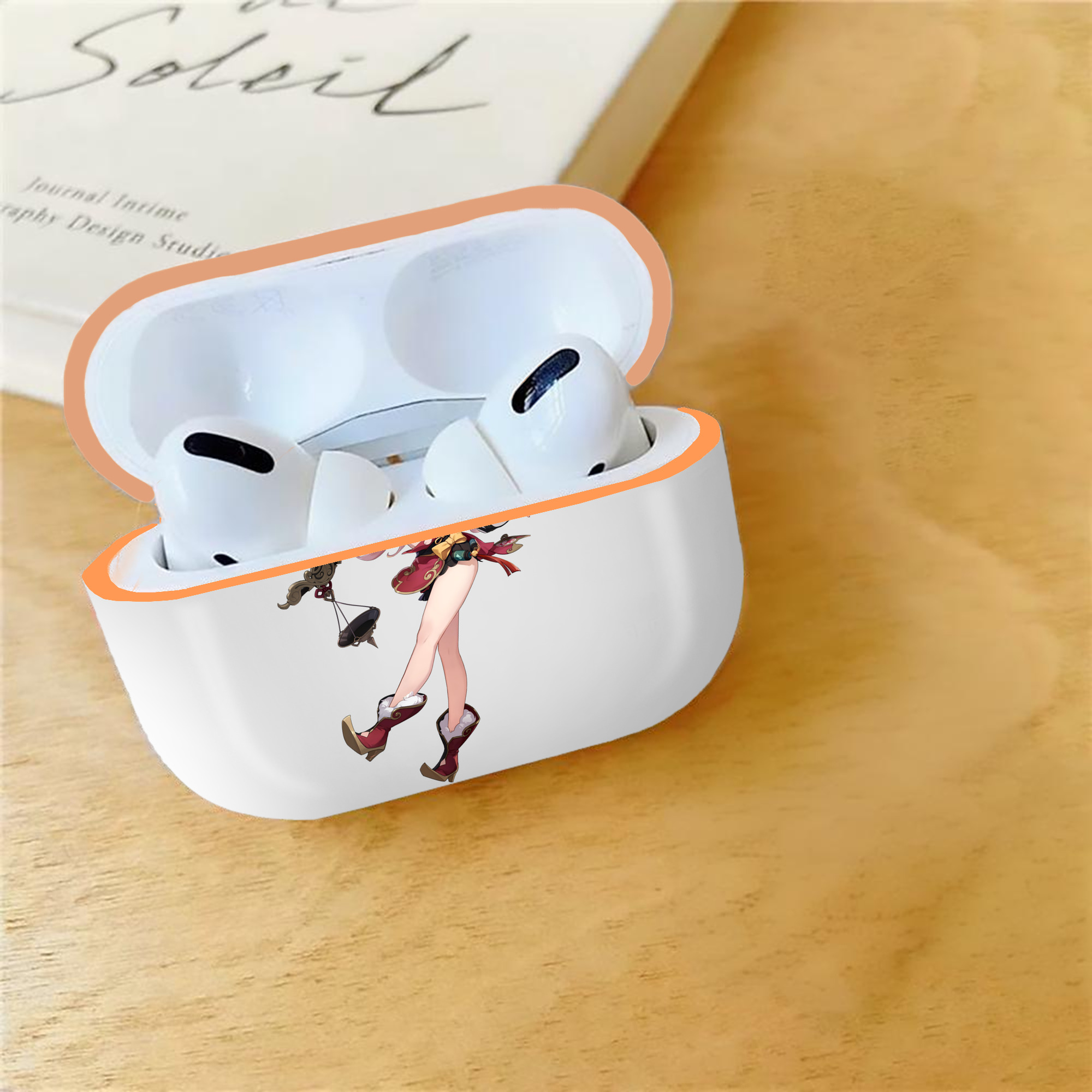 げんし神 ヤンフェイ genshin Yanfei 【AirPods Pro用】ハードシェル保護ケース｜耐衝撃・防指紋・カラビナ付き商品仕様