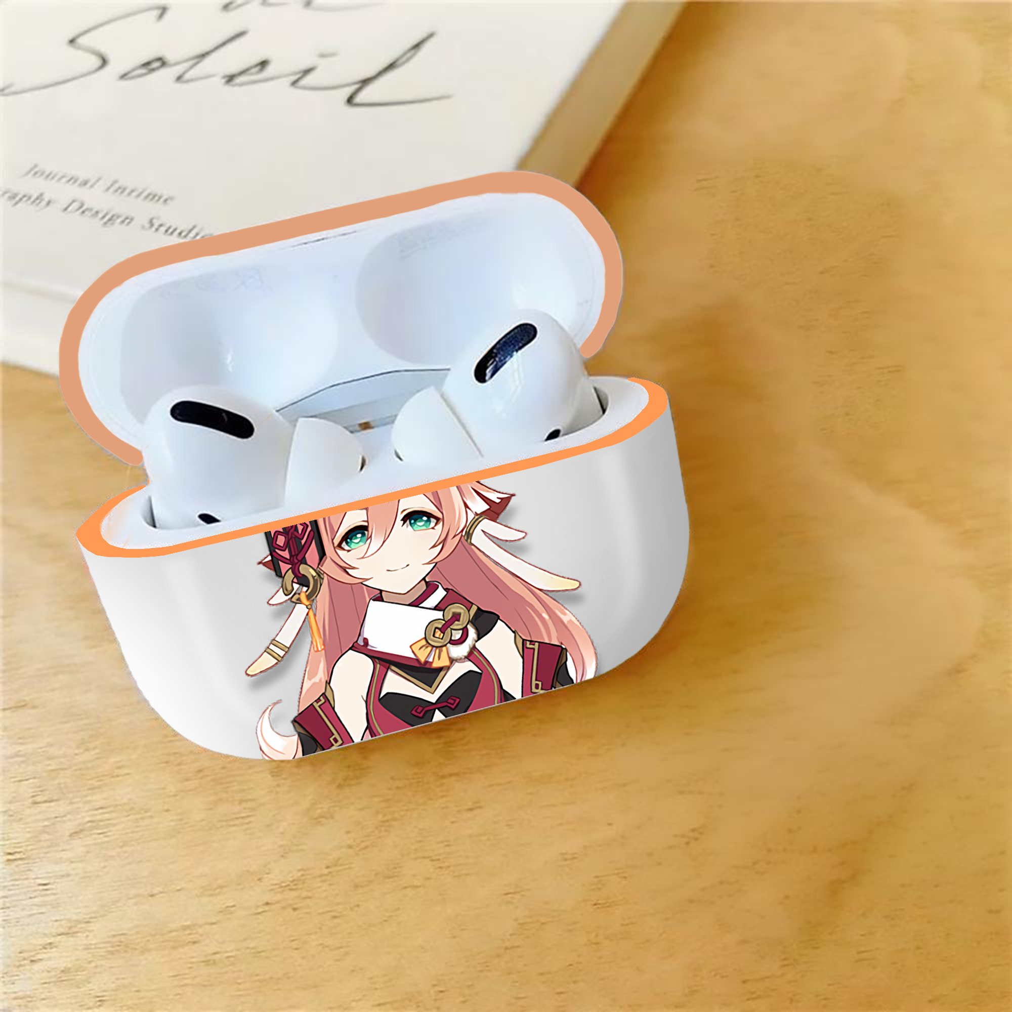 げんし神 ヤンフェイ genshin Yanfei 【AirPods Pro用】ハードシェル保護ケース｜耐衝撃・防指紋・カラビナ付き商品仕様