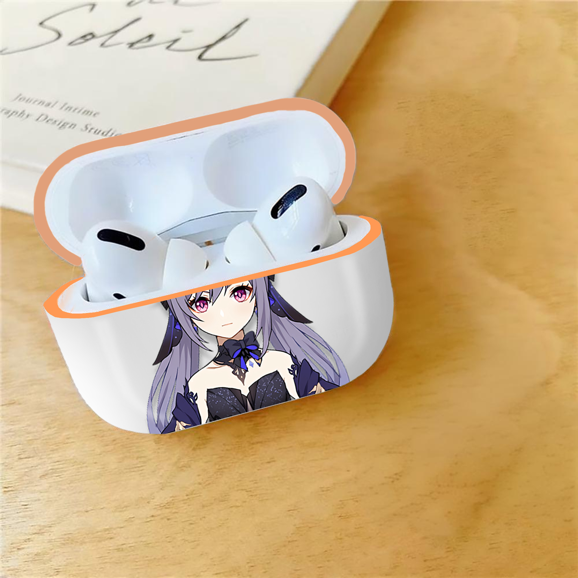 げんし神 刻晴 こくせい genshin Kokusei 【AirPods Pro用】ハードシェル保護ケース｜耐衝撃・防指紋・カラビナ付き商品仕様