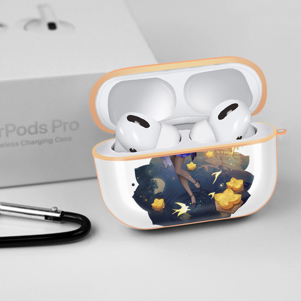 げんし神 刻晴 こくせい genshin Kokusei 【AirPods Pro用】ハードシェル保護ケース｜耐衝撃・防指紋・カラビナ付き商品仕様