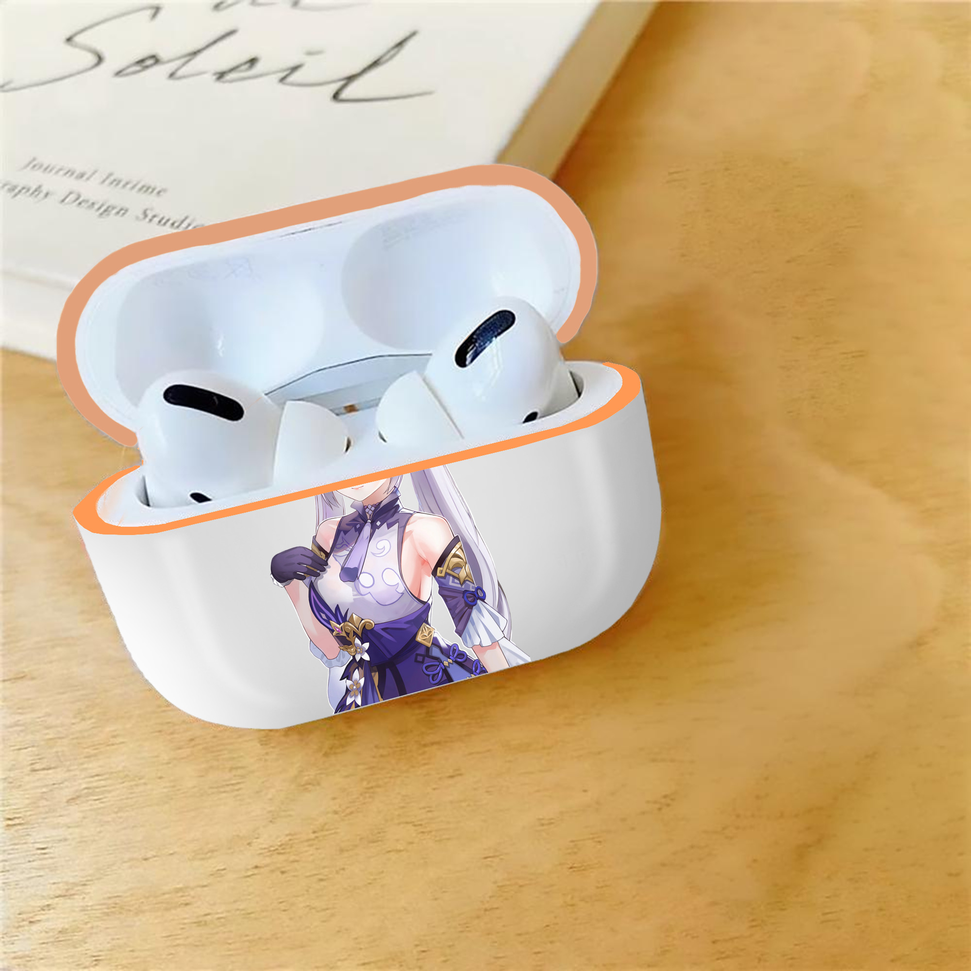 げんし神 刻晴 こくせい genshin Kokusei 【AirPods Pro用】ハードシェル保護ケース｜耐衝撃・防指紋・カラビナ付き商品仕様