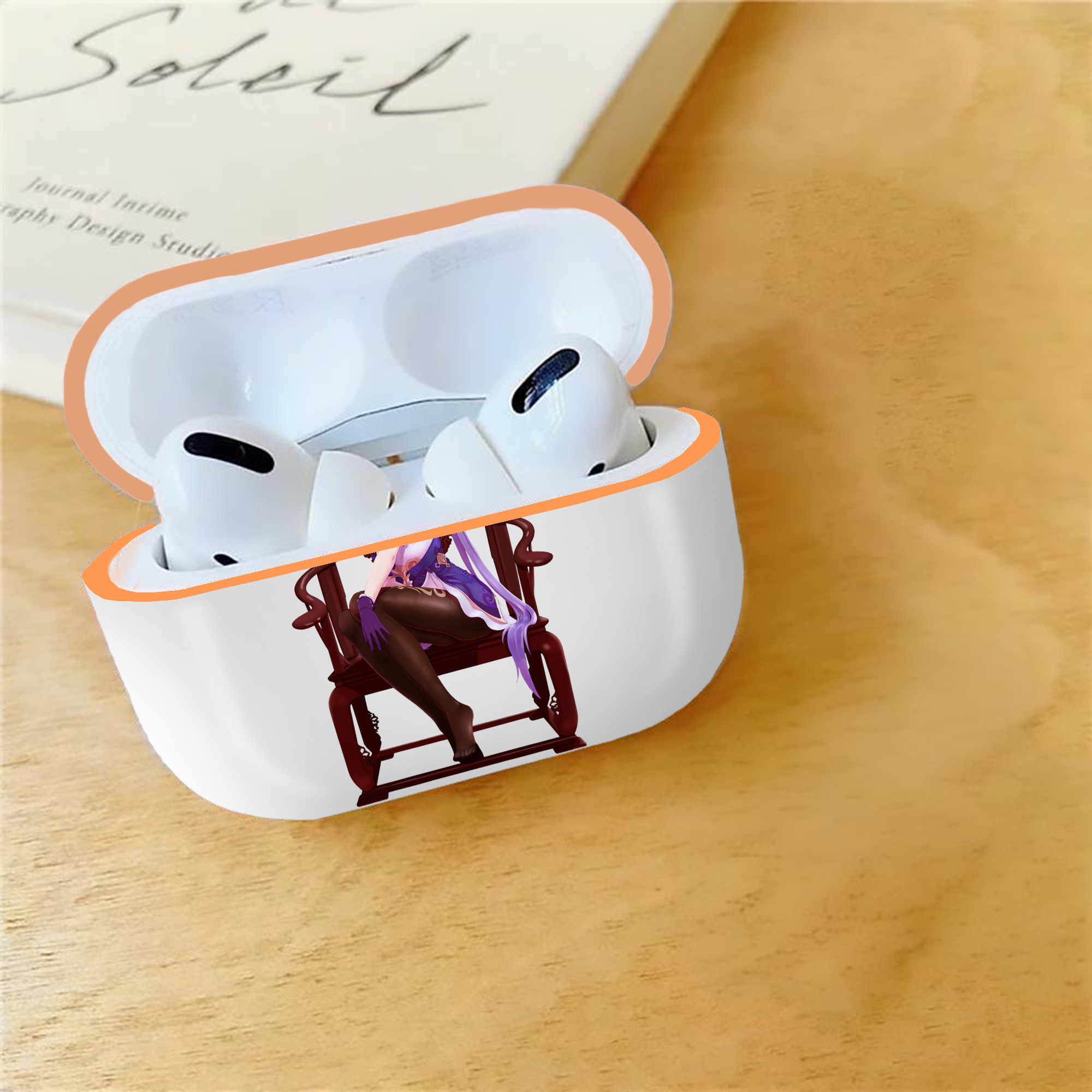 げんし神 刻晴 こくせい genshin Kokusei 【AirPods Pro用】ハードシェル保護ケース｜耐衝撃・防指紋・カラビナ付き商品仕様