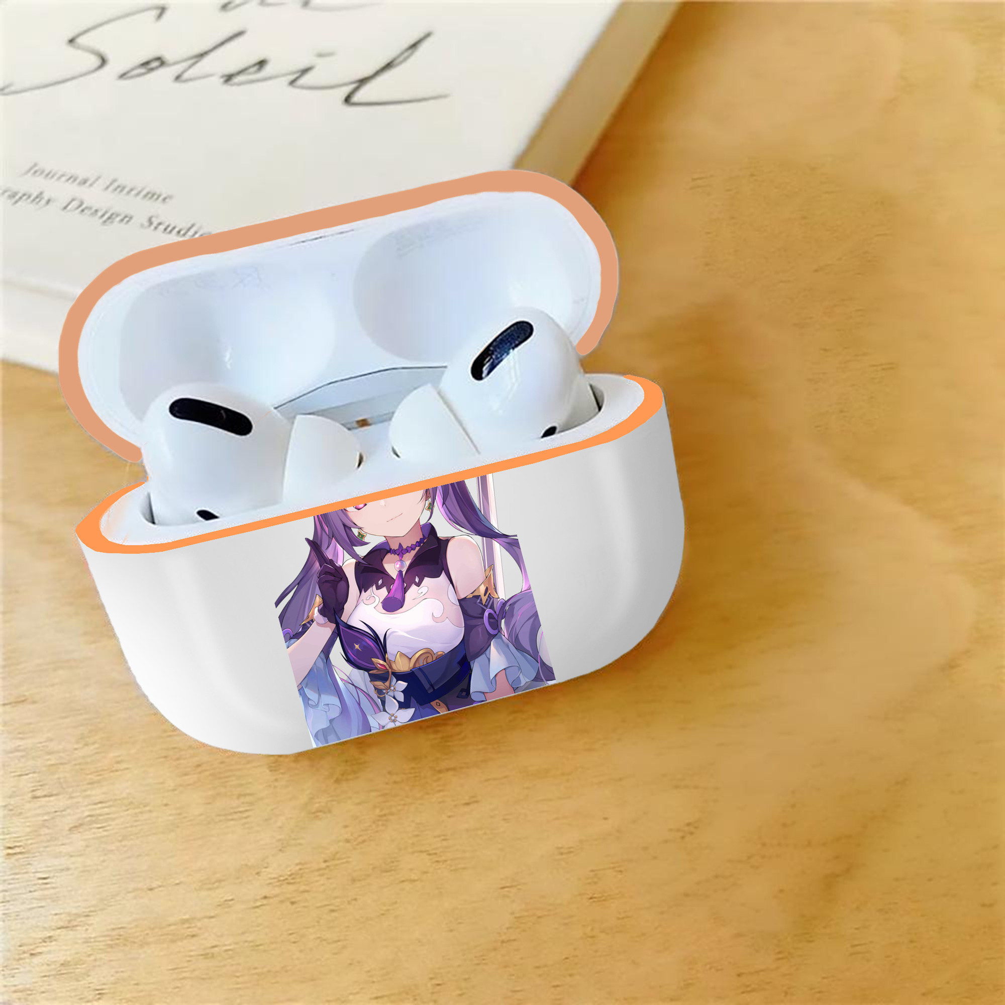 げんし神 刻晴 こくせい genshin Kokusei 【AirPods Pro用】ハードシェル保護ケース｜耐衝撃・防指紋・カラビナ付き商品仕様