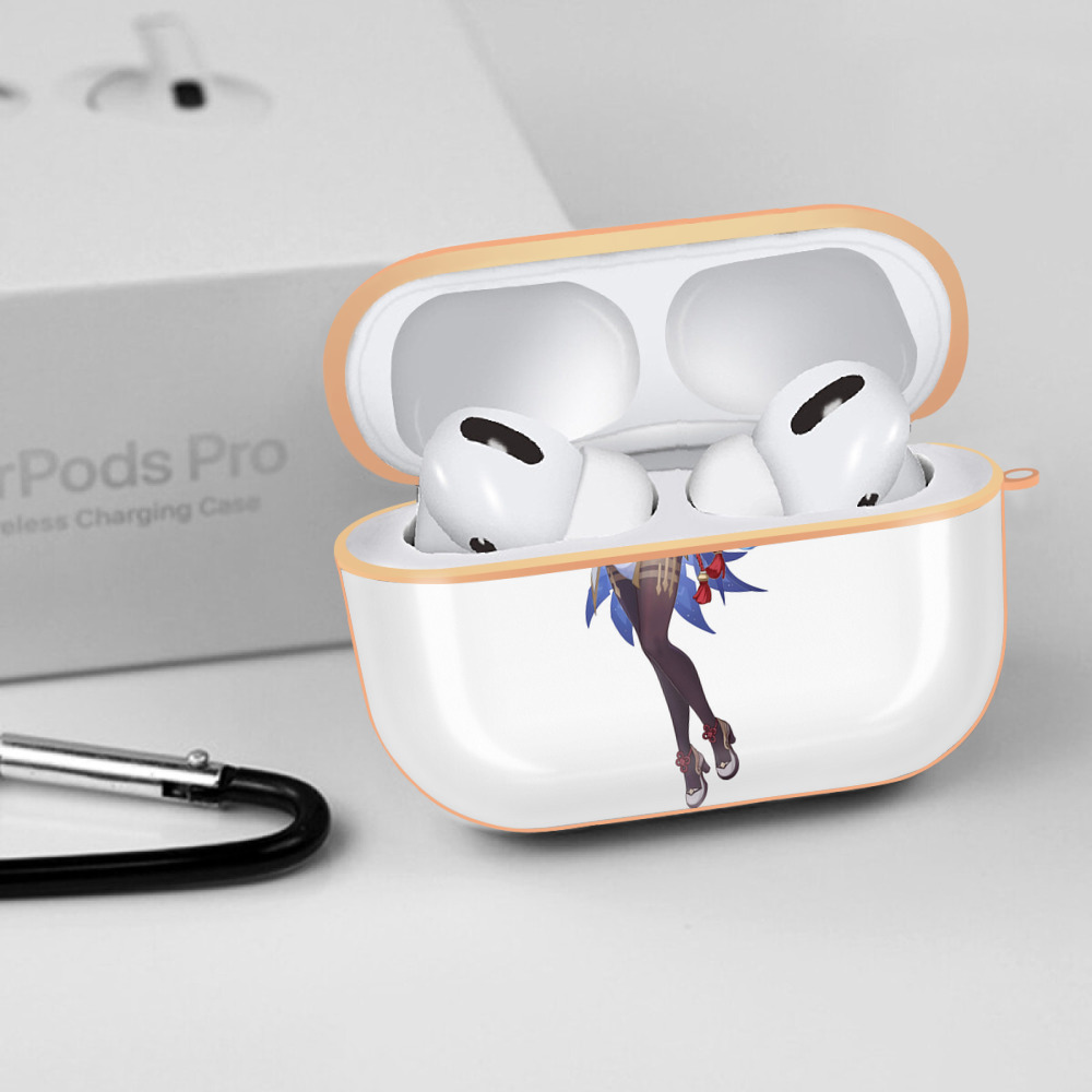 げんし神 甘雨 かんう genshin Ganyu 【AirPods Pro用】ハードシェル保護ケース｜耐衝撃・防指紋・カラビナ付き商品仕様