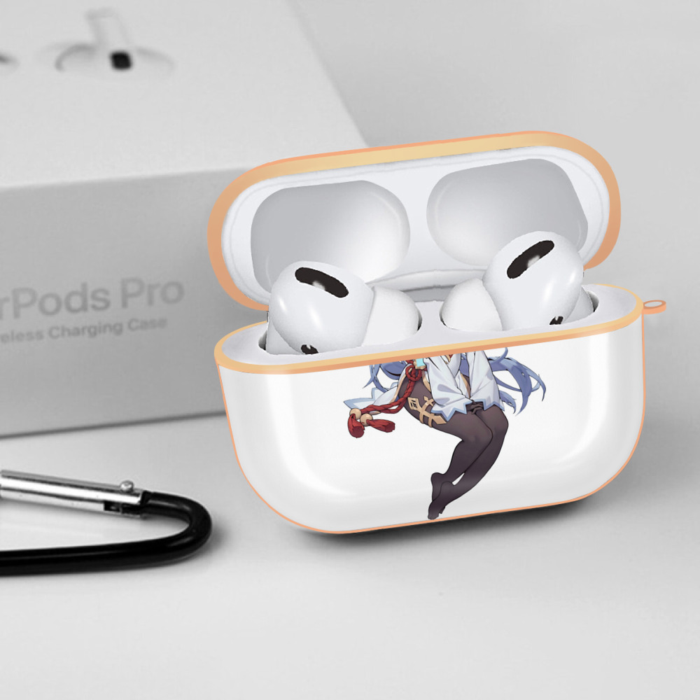 げんし神 甘雨 かんう genshin Ganyu 【AirPods Pro用】ハードシェル保護ケース｜耐衝撃・防指紋・カラビナ付き商品仕様