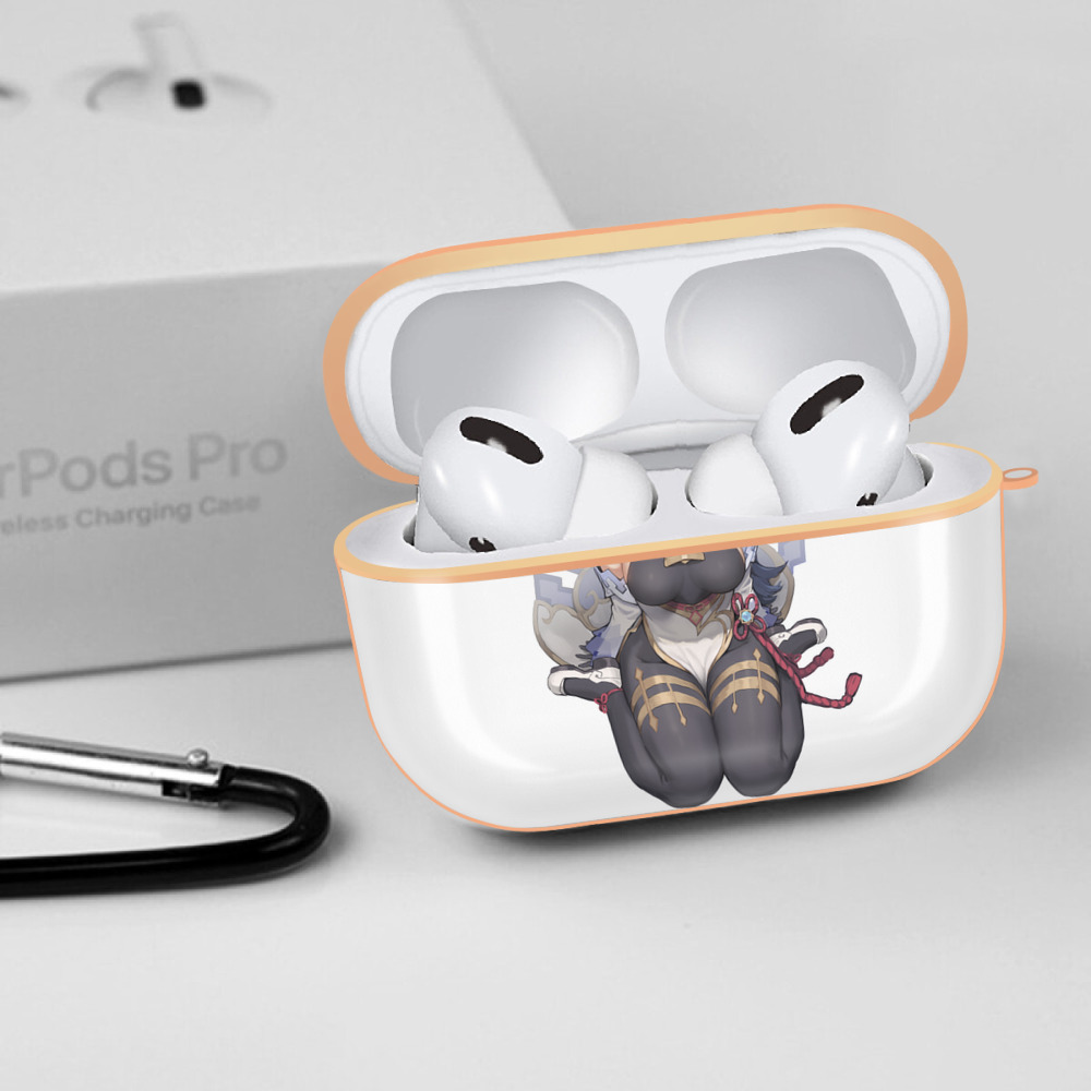 げんし神 甘雨 かんう genshin Ganyu 【AirPods Pro用】ハードシェル保護ケース｜耐衝撃・防指紋・カラビナ付き商品仕様