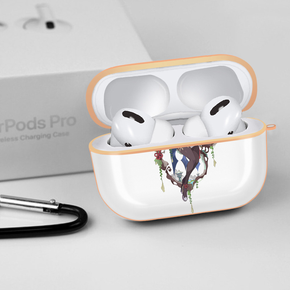 げんし神 甘雨 かんう genshin Ganyu 【AirPods Pro用】ハードシェル保護ケース｜耐衝撃・防指紋・カラビナ付き商品仕様