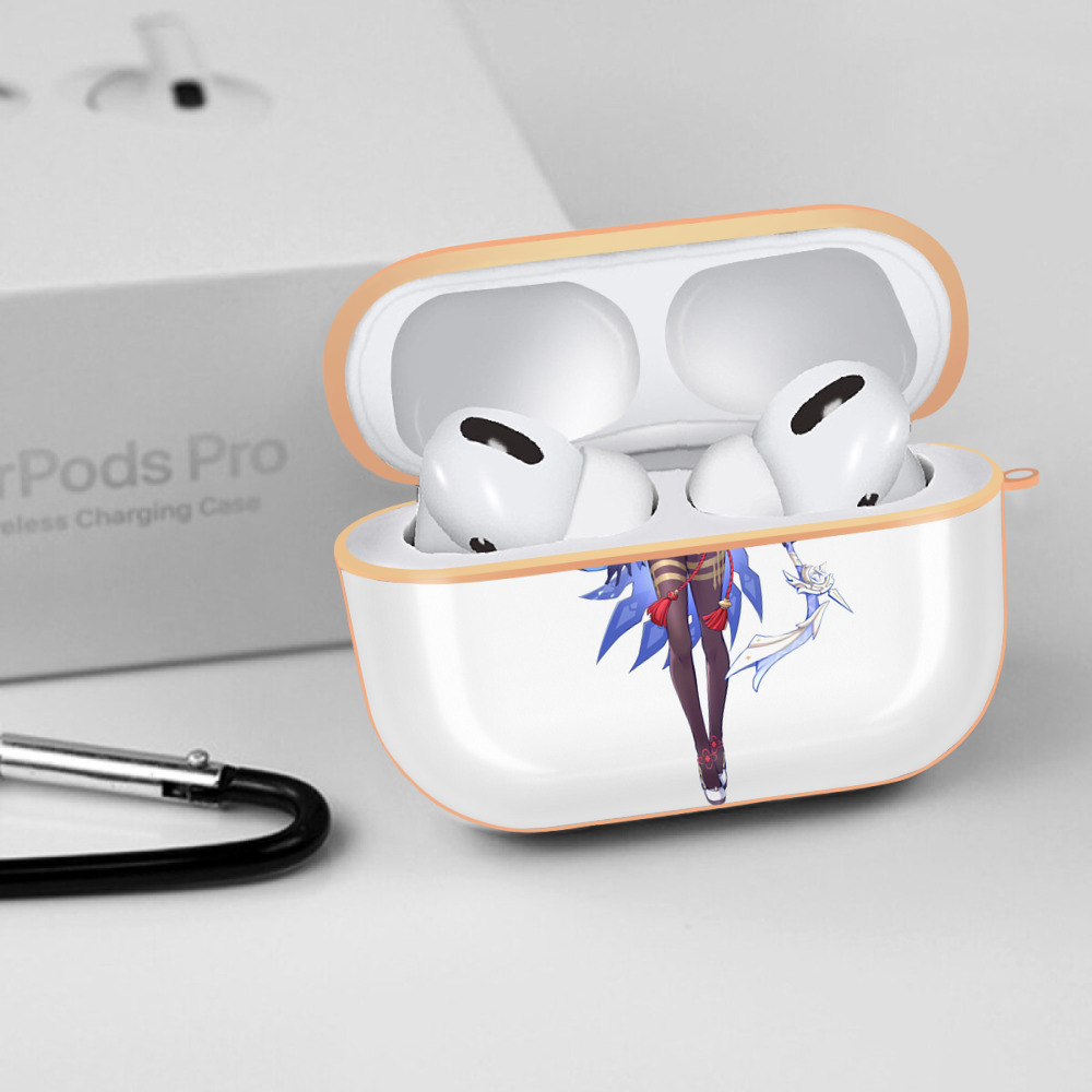 げんし神 甘雨 かんう genshin Ganyu 【AirPods Pro用】ハードシェル保護ケース｜耐衝撃・防指紋・カラビナ付き商品仕様