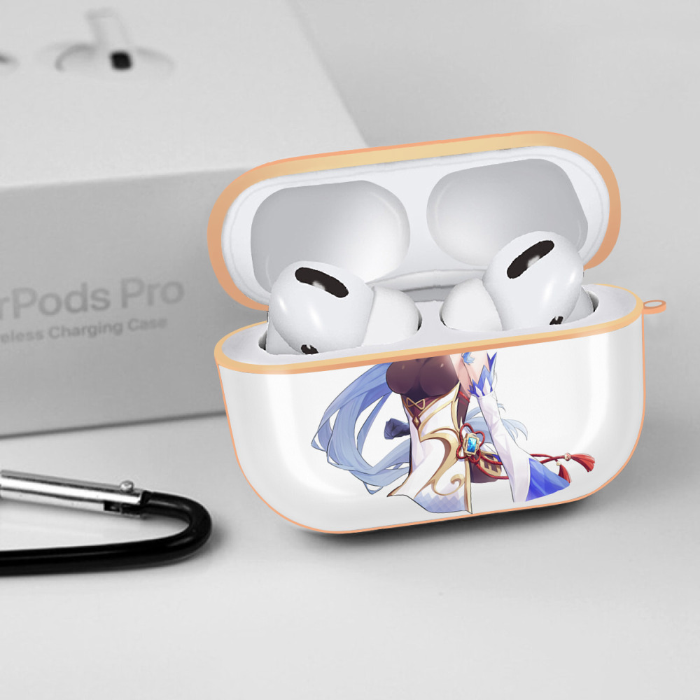 げんし神 甘雨 かんう genshin Ganyu 【AirPods Pro用】ハードシェル保護ケース｜耐衝撃・防指紋・カラビナ付き商品仕様