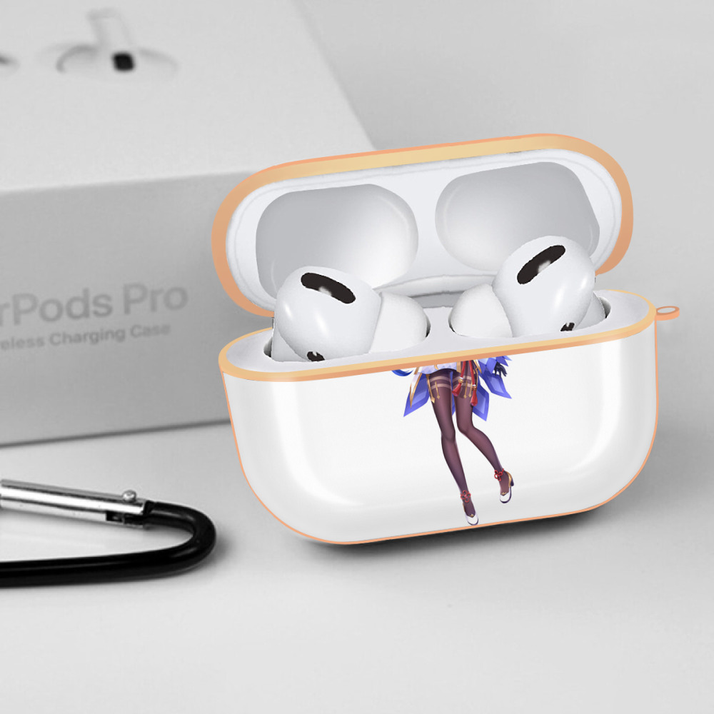 げんし神 甘雨 かんう genshin Ganyu 【AirPods Pro用】ハードシェル保護ケース｜耐衝撃・防指紋・カラビナ付き商品仕様