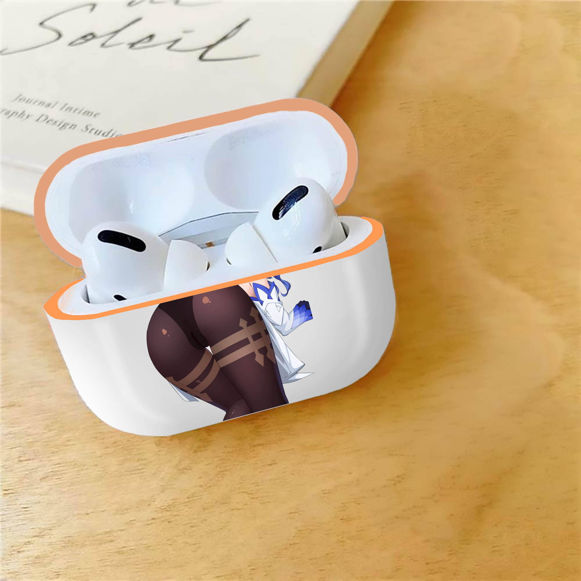 げんし神 甘雨 かんう genshin Ganyu 【AirPods Pro用】ハードシェル保護ケース｜耐衝撃・防指紋・カラビナ付き商品仕様