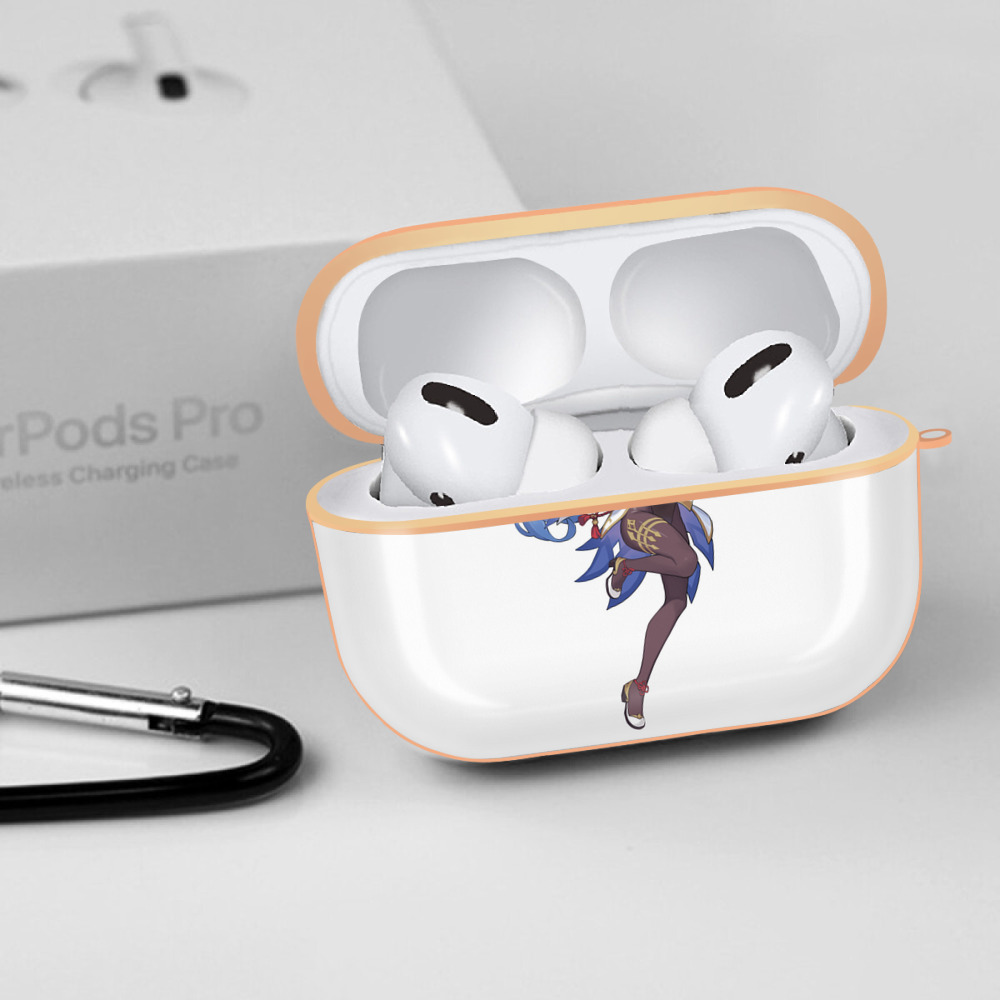 げんし神 甘雨 かんう genshin Ganyu 【AirPods Pro用】ハードシェル保護ケース｜耐衝撃・防指紋・カラビナ付き商品仕様