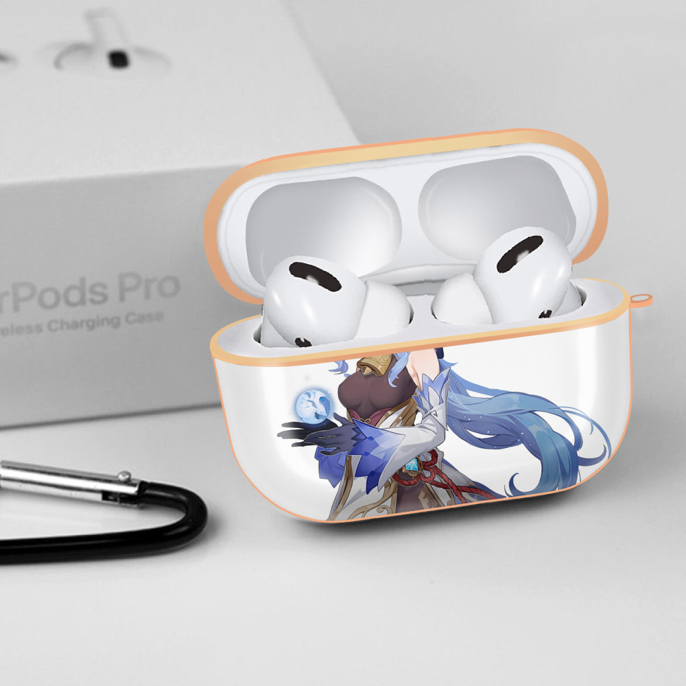 げんし神 甘雨 かんう genshin Ganyu 【AirPods Pro用】ハードシェル保護ケース｜耐衝撃・防指紋・カラビナ付き商品仕様