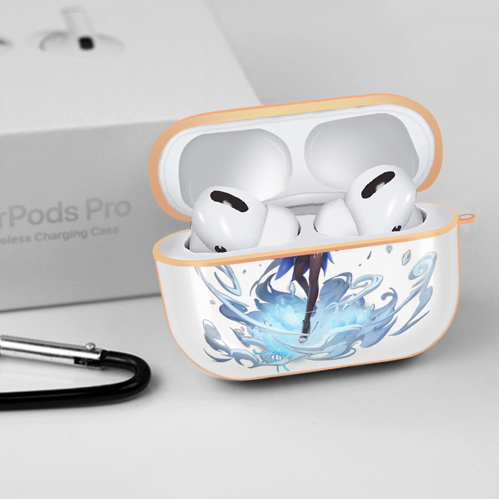 げんし神 甘雨 かんう genshin Ganyu 【AirPods Pro用】ハードシェル保護ケース｜耐衝撃・防指紋・カラビナ付き商品仕様
