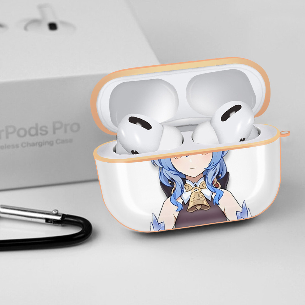 げんし神 甘雨 かんう genshin Ganyu 【AirPods Pro用】ハードシェル保護ケース｜耐衝撃・防指紋・カラビナ付き商品仕様