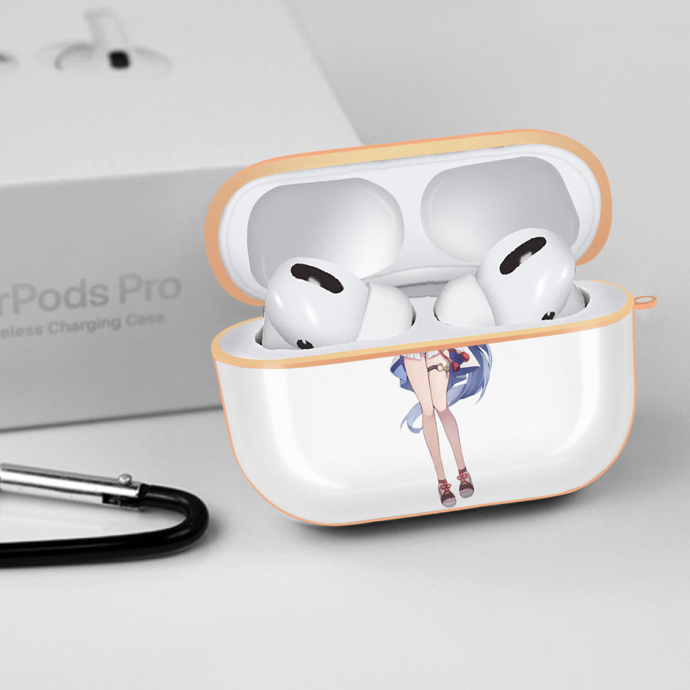 げんし神 甘雨 かんう genshin Ganyu 【AirPods Pro用】ハードシェル保護ケース｜耐衝撃・防指紋・カラビナ付き商品仕様