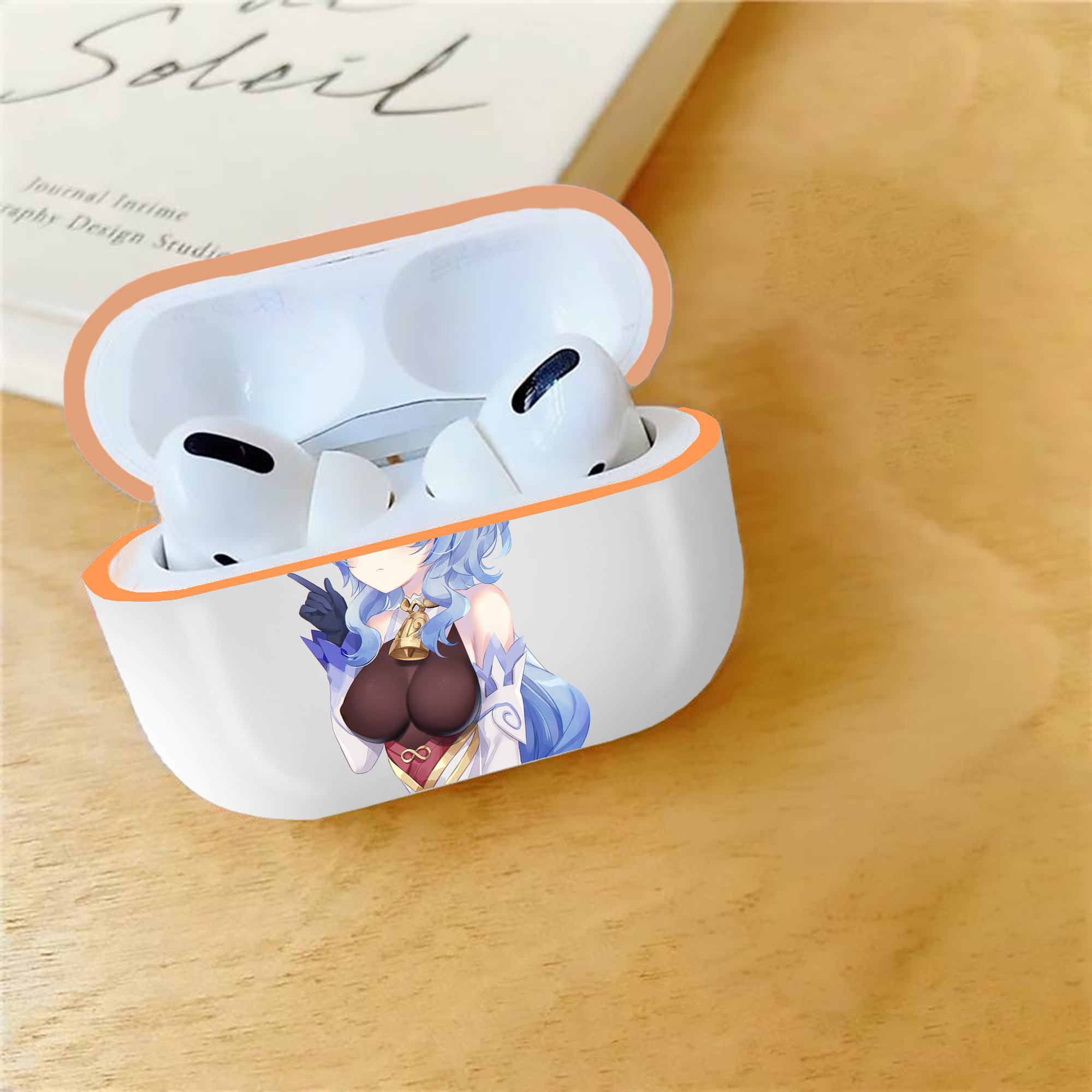 げんし神 甘雨 かんう genshin Ganyu 【AirPods Pro用】ハードシェル保護ケース｜耐衝撃・防指紋・カラビナ付き商品仕様