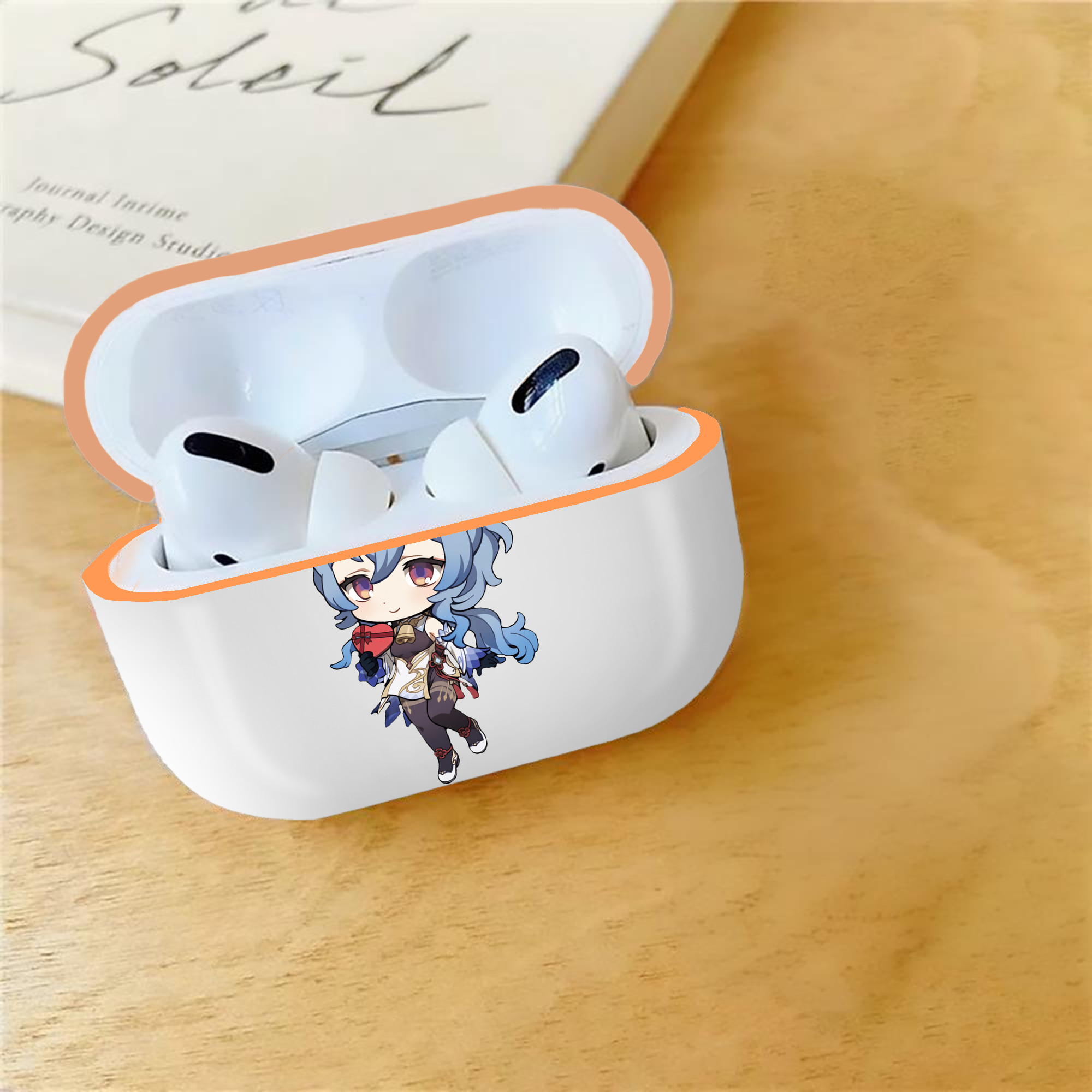 げんし神 甘雨 かんう genshin Ganyu 【AirPods Pro用】ハードシェル保護ケース｜耐衝撃・防指紋・カラビナ付き商品仕様