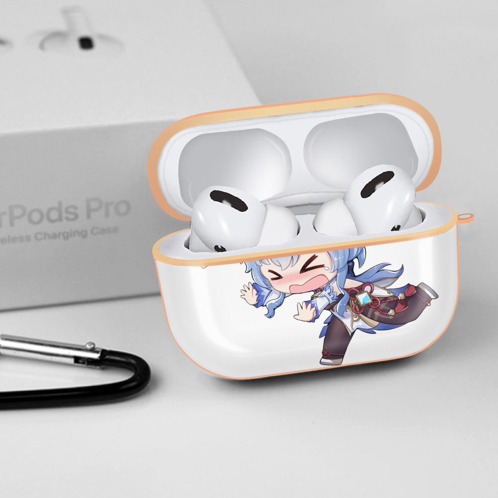 げんし神 甘雨 かんう genshin Ganyu 【AirPods Pro用】ハードシェル保護ケース｜耐衝撃・防指紋・カラビナ付き商品仕様