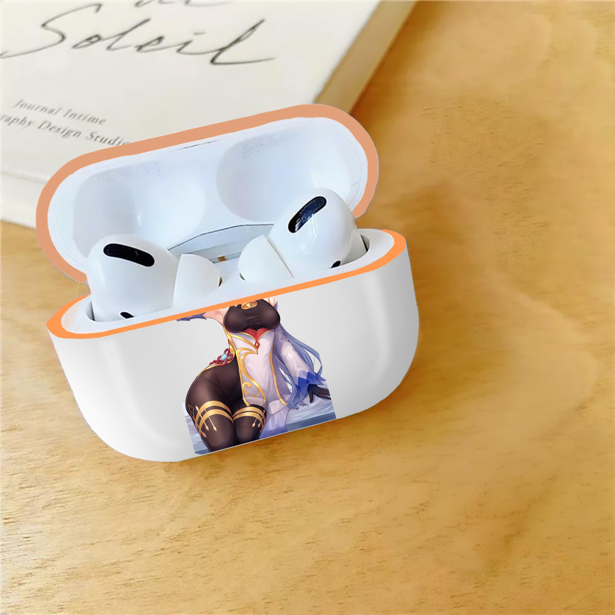 げんし神 甘雨 かんう genshin Ganyu 【AirPods Pro用】ハードシェル保護ケース｜耐衝撃・防指紋・カラビナ付き商品仕様