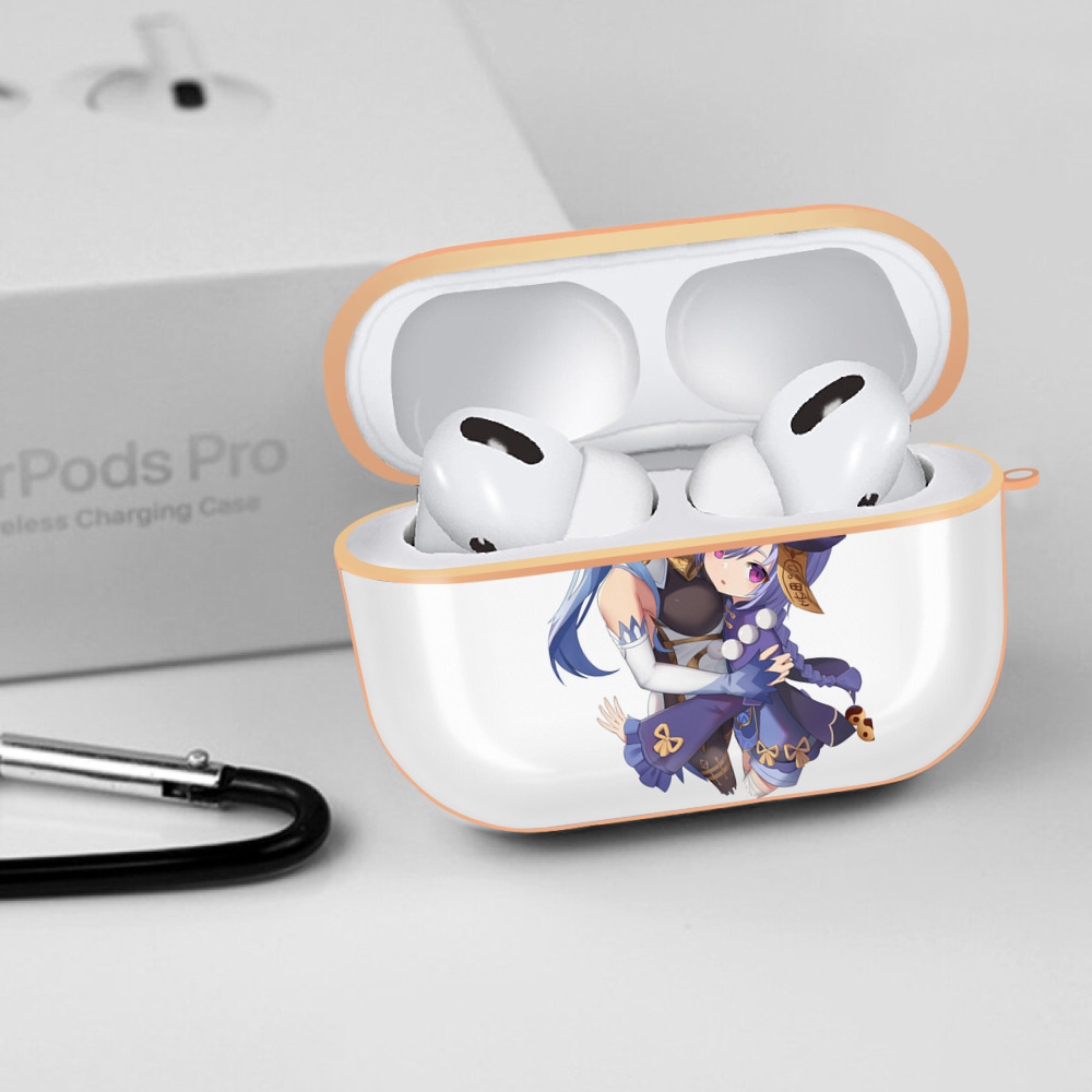 げんし神 甘雨 かんう genshin Ganyu 【AirPods Pro用】ハードシェル保護ケース｜耐衝撃・防指紋・カラビナ付き商品仕様