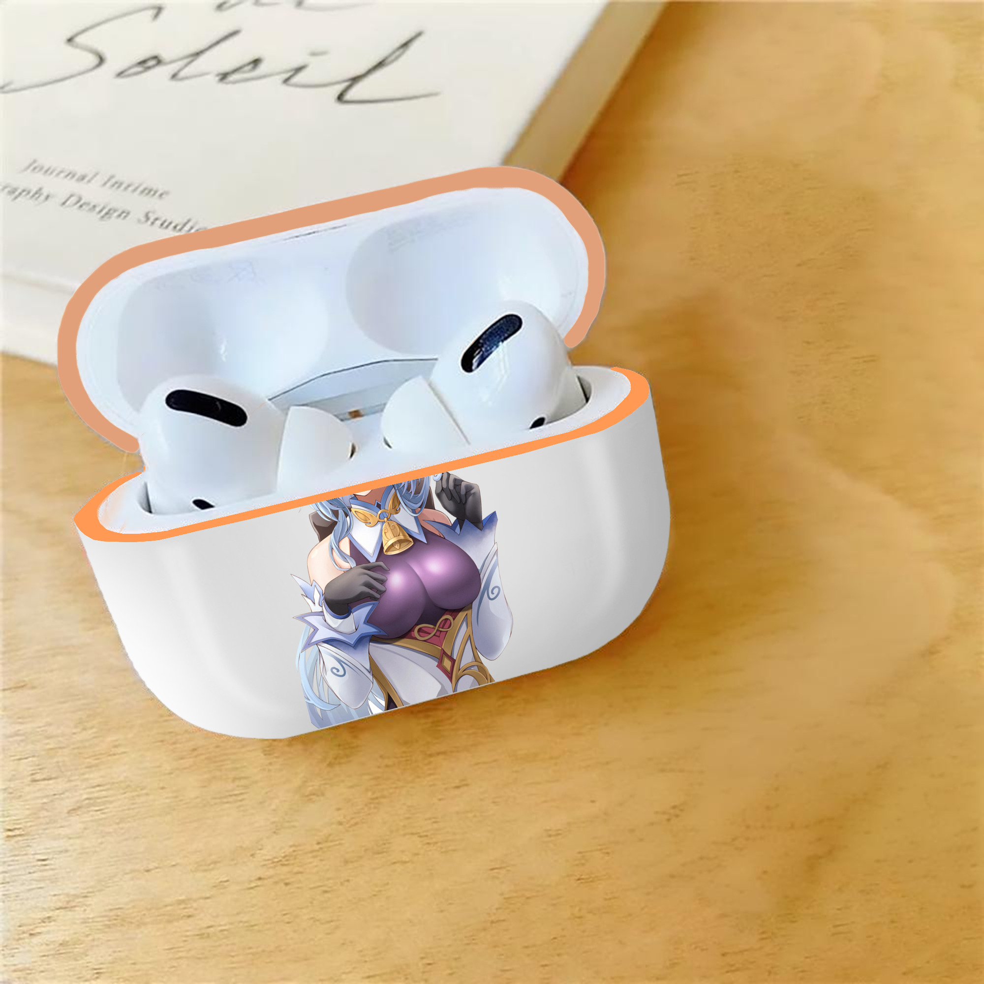 げんし神 甘雨 かんう genshin Ganyu 【AirPods Pro用】ハードシェル保護ケース｜耐衝撃・防指紋・カラビナ付き商品仕様