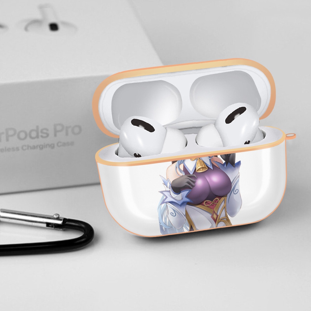 げんし神 甘雨 かんう genshin Ganyu 【AirPods Pro用】ハードシェル保護ケース｜耐衝撃・防指紋・カラビナ付き商品仕様