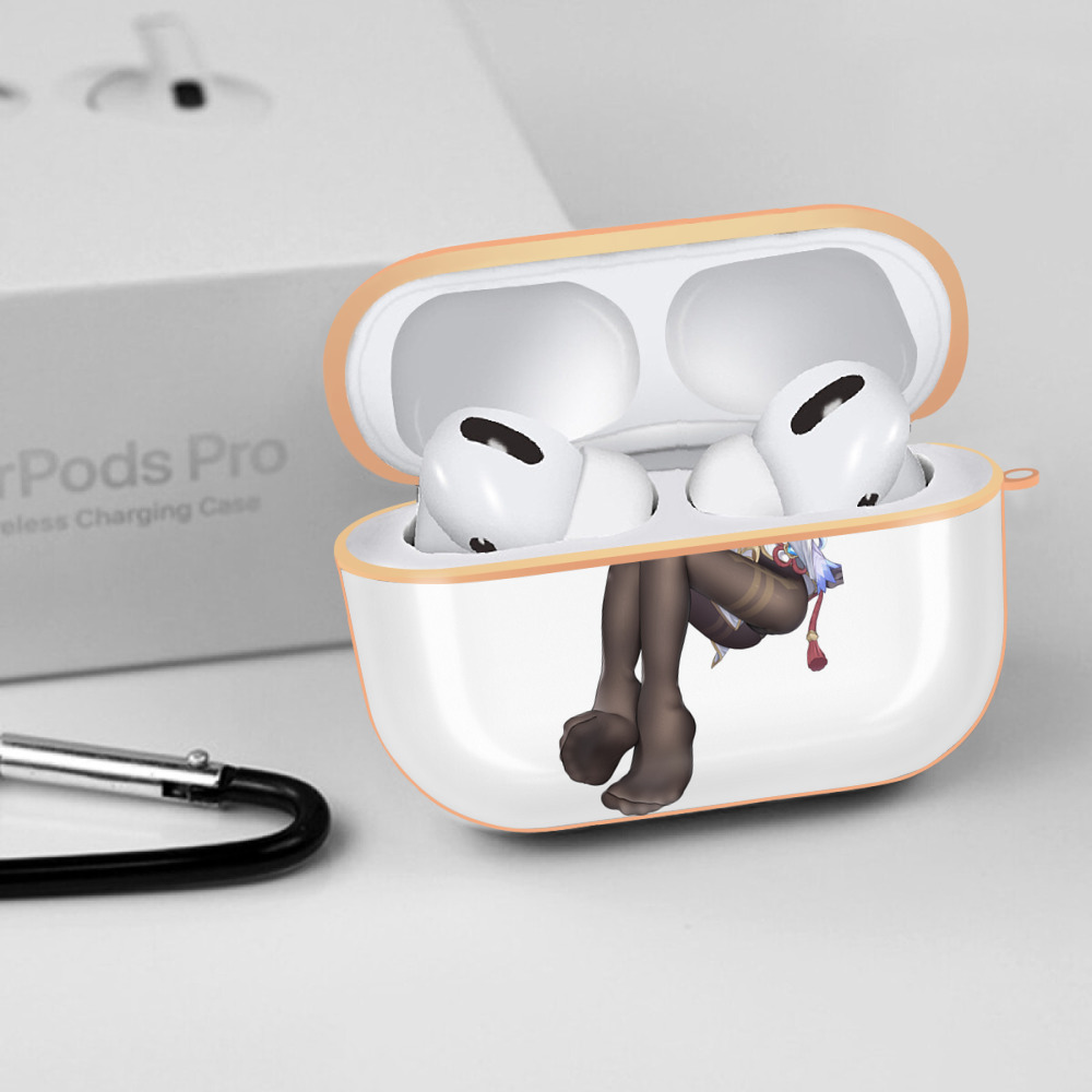 げんし神 甘雨 かんう genshin Ganyu 【AirPods Pro用】ハードシェル保護ケース｜耐衝撃・防指紋・カラビナ付き商品仕様