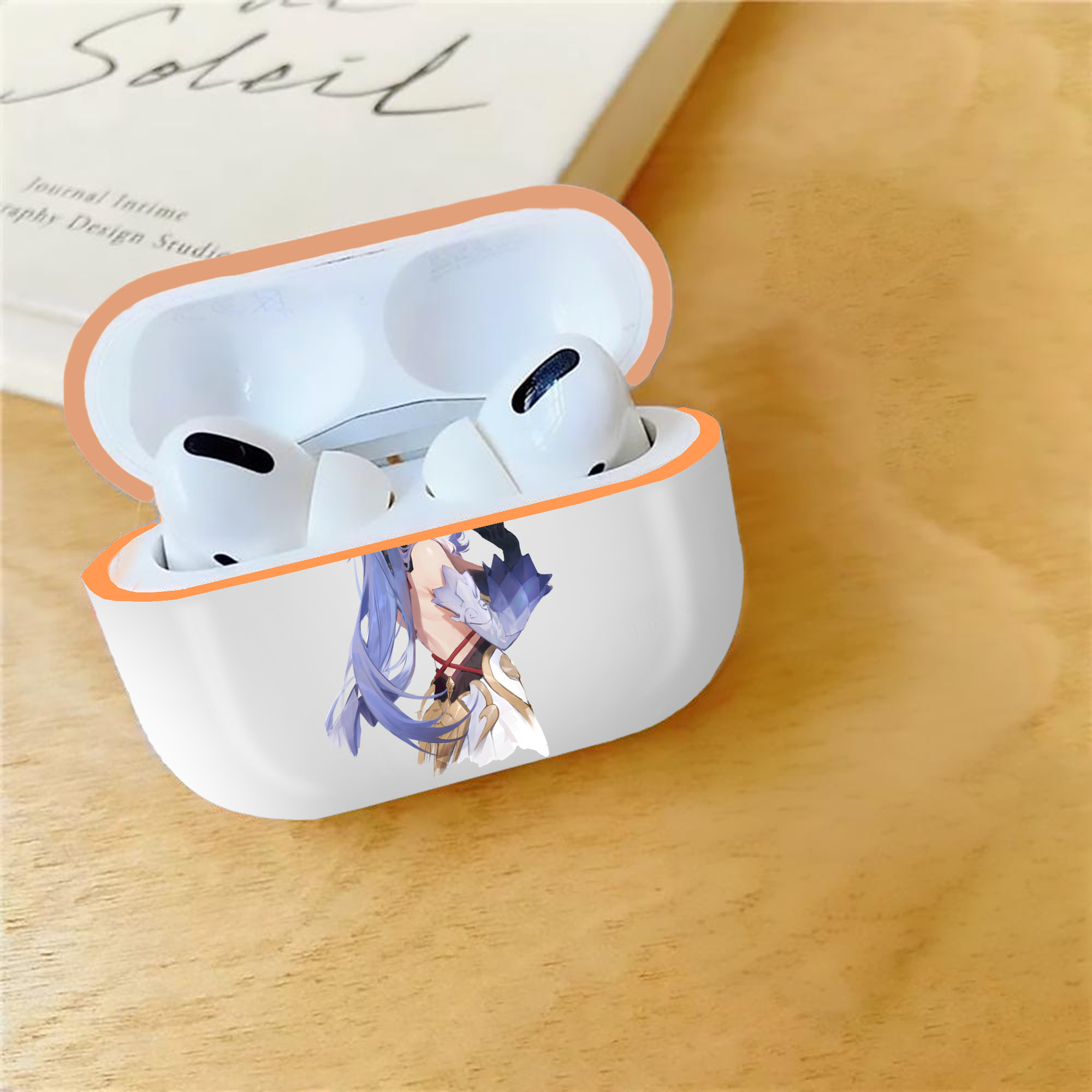 げんし神 甘雨 かんう genshin Ganyu 【AirPods Pro用】ハードシェル保護ケース｜耐衝撃・防指紋・カラビナ付き商品仕様